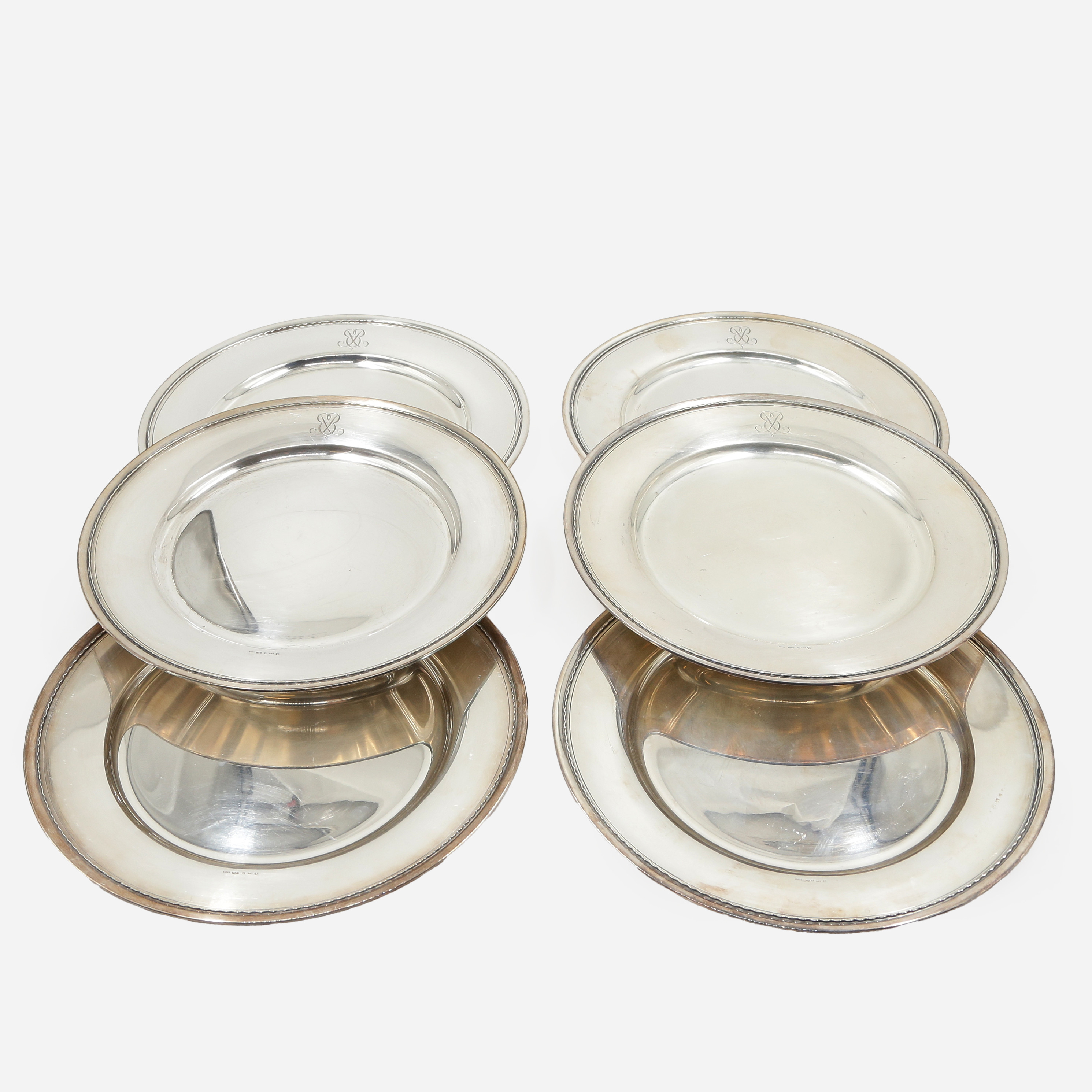 6 KUVERTTALLRIKAR (27,5cm) SILVER, GAB, STOCKHOLM 1930-TAL.