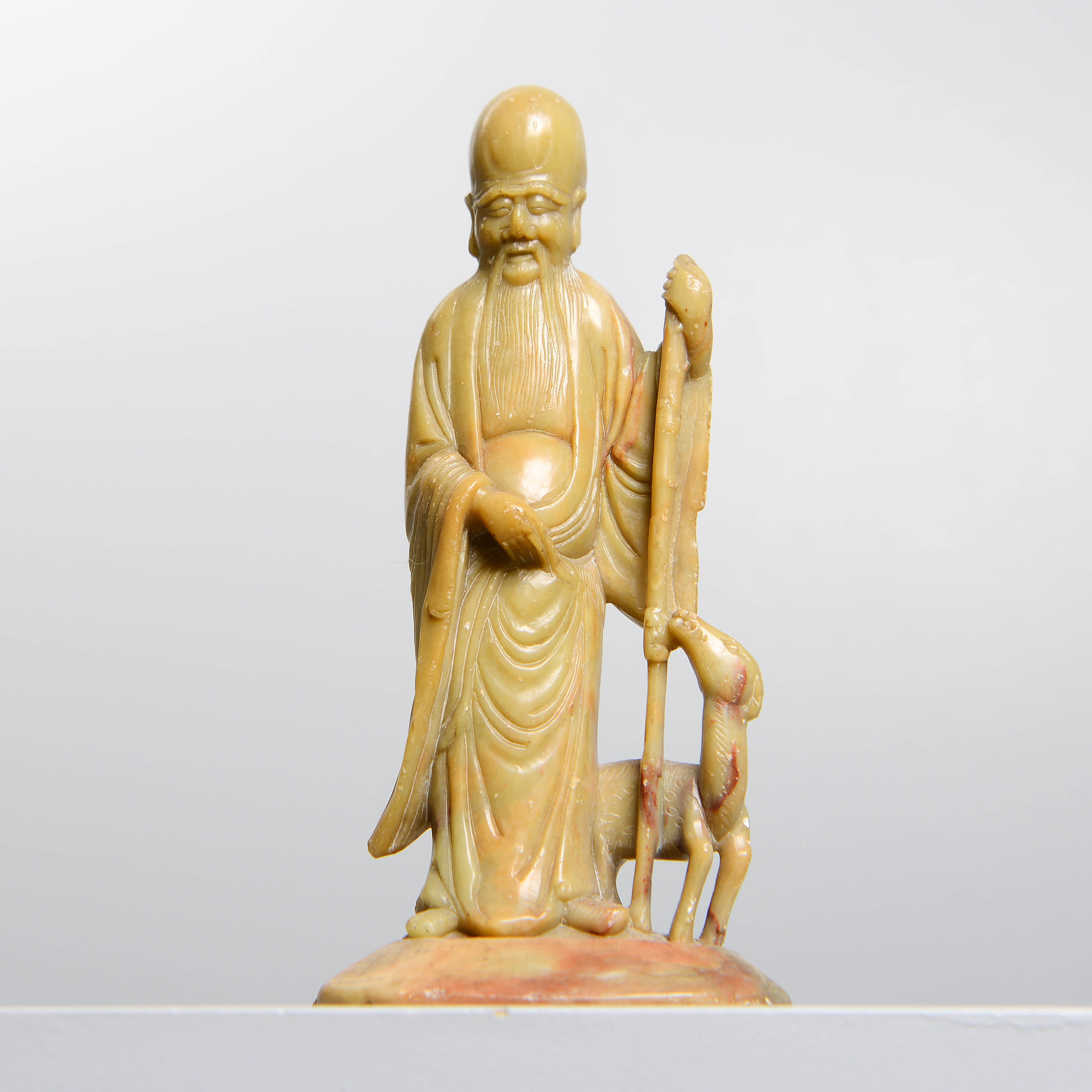 FIGURIN, "Shou Lao", troligen soapstone, Kina.
