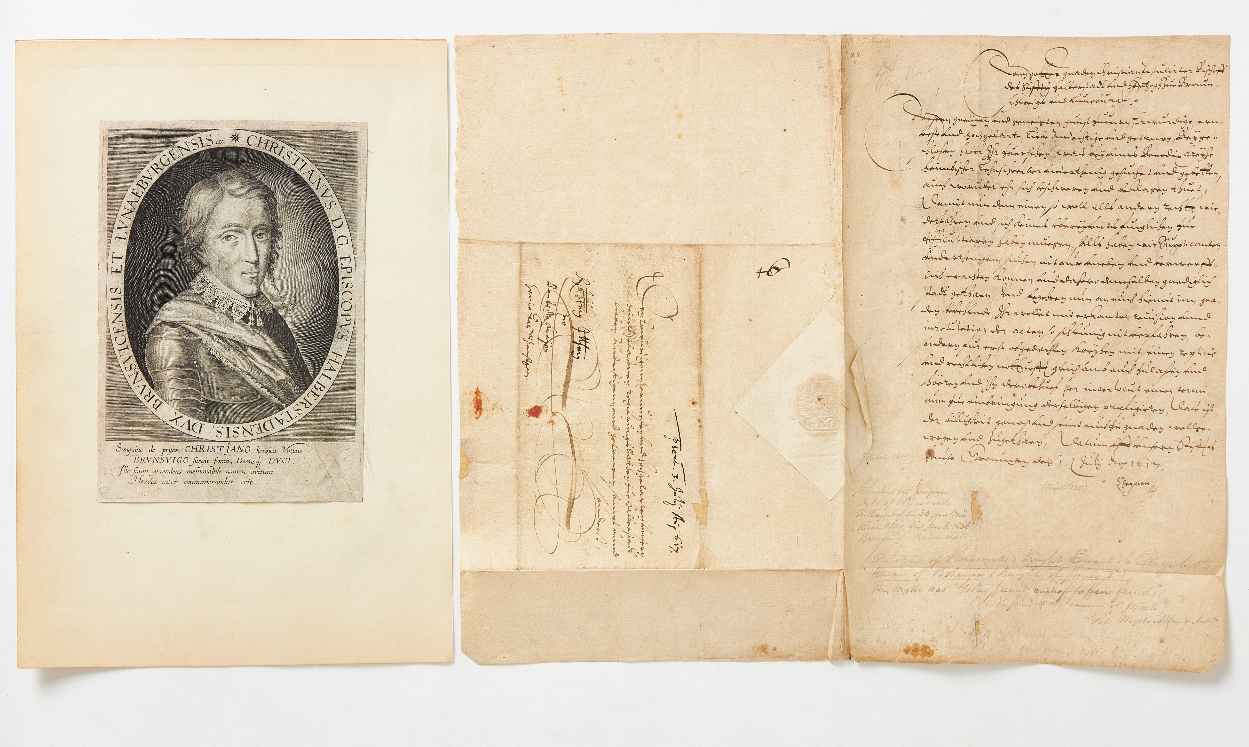 THIRTY YEAR'S WAR - CHRISTIAN OF BRUNSWICK, document signed 1617.