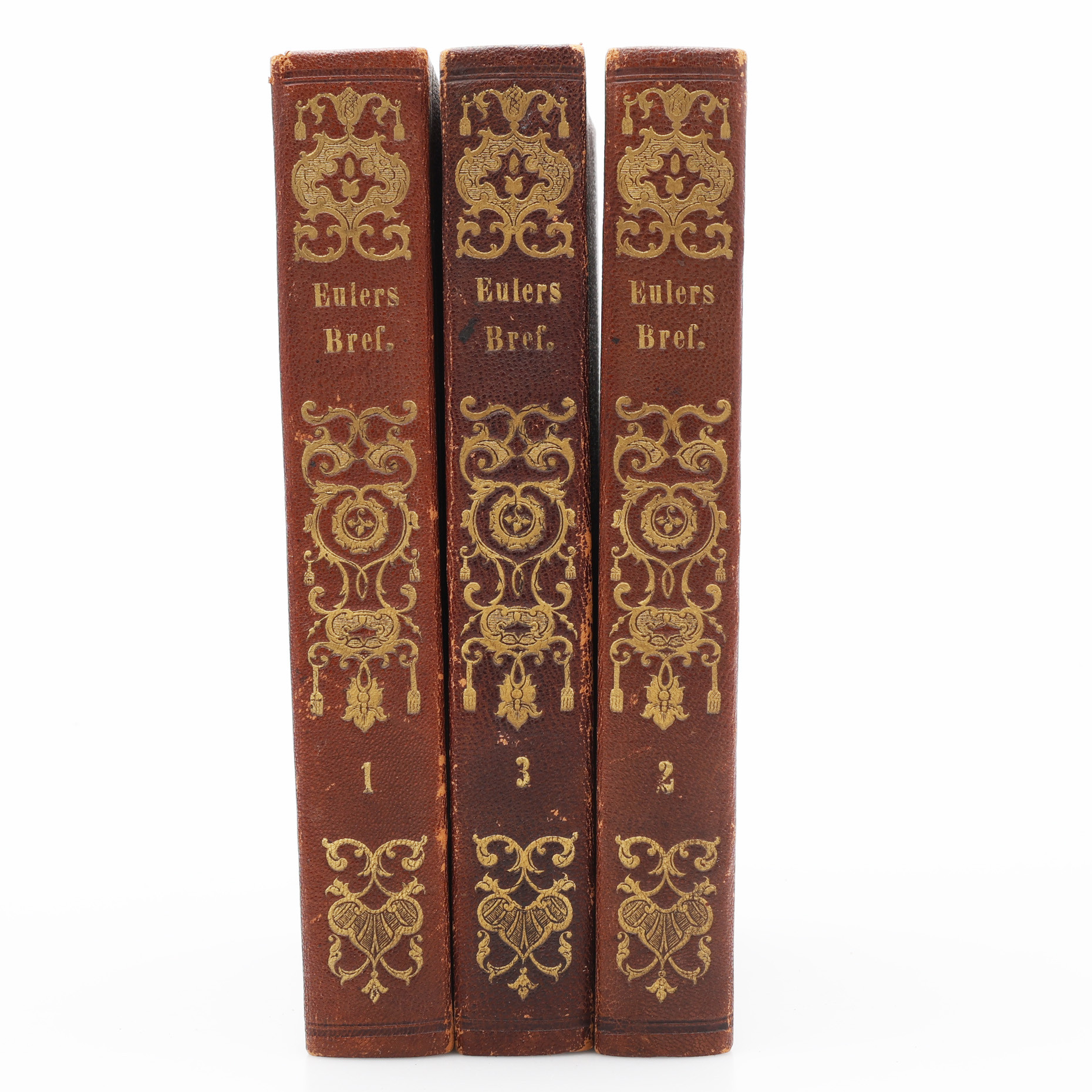 MATEMATIK/FILOSOFI. LEONHARD EULERS BREV TILL EN TYSK PRINSESSA MED 13 GRAVERADE PLANSCHER I ANDRA SVENSKA UPPLAGAN 1793-1797.