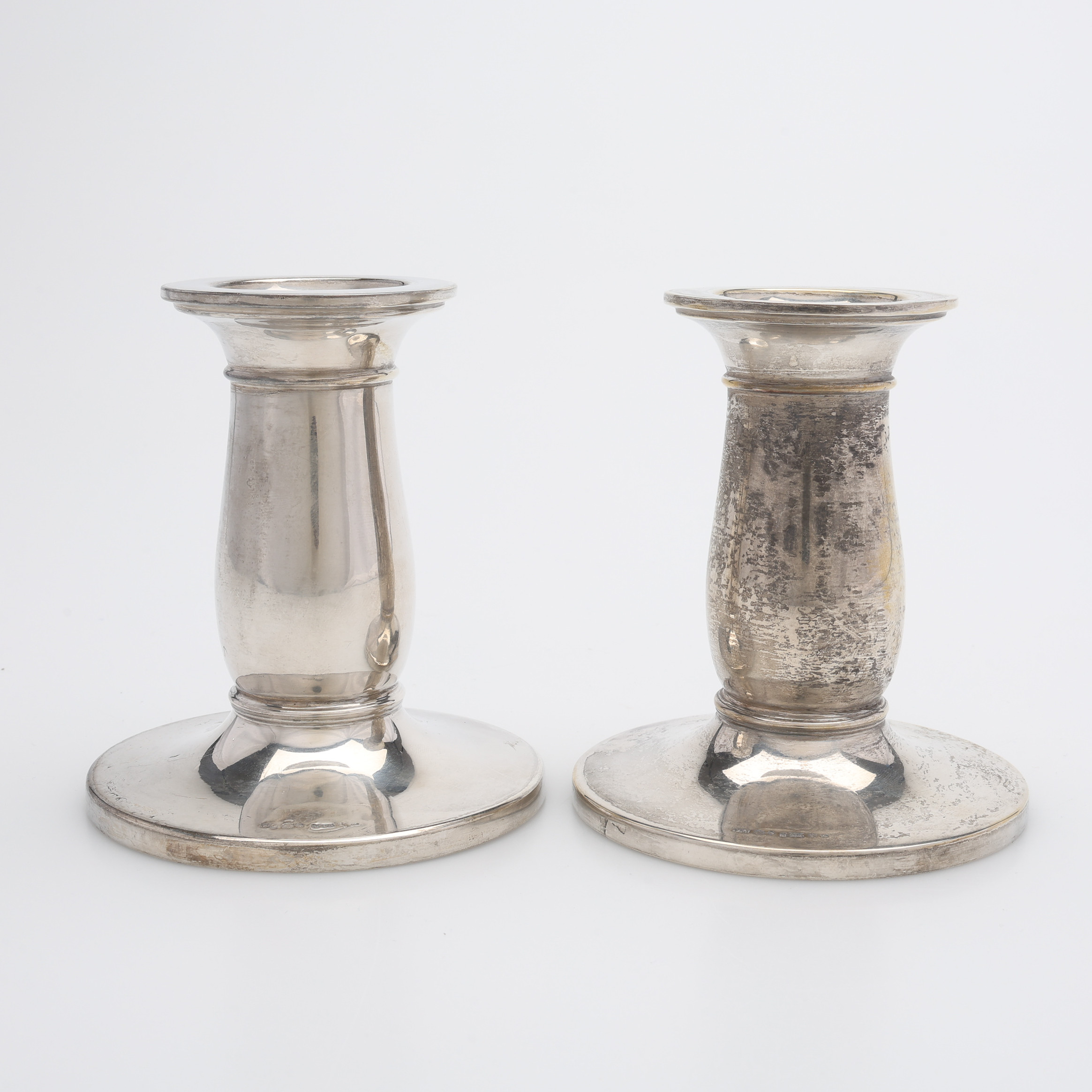 LJUSSTAKAR, ETT PAR, SILVER, TOTALT CA 197 GRAM.