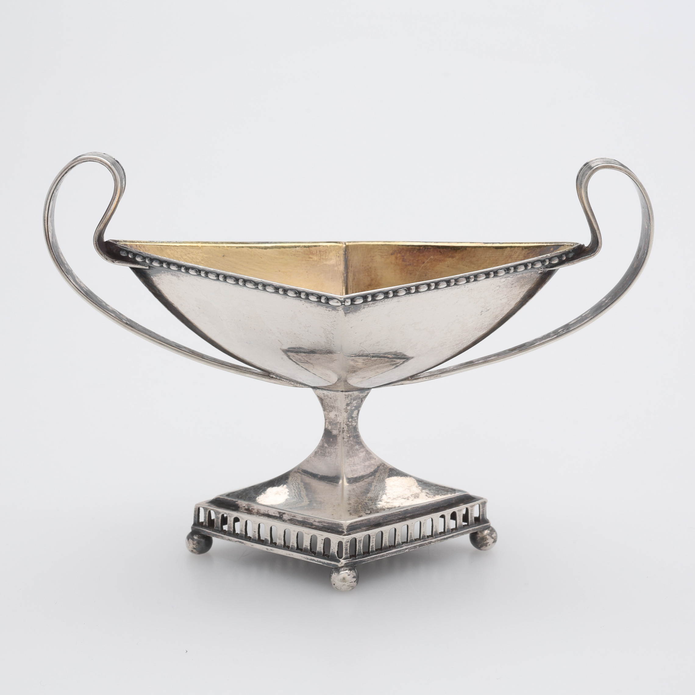 PEHR ZETHELIUS, SALTKAR, silver, sengustavianskt, Stockholm 1800. 74 g.