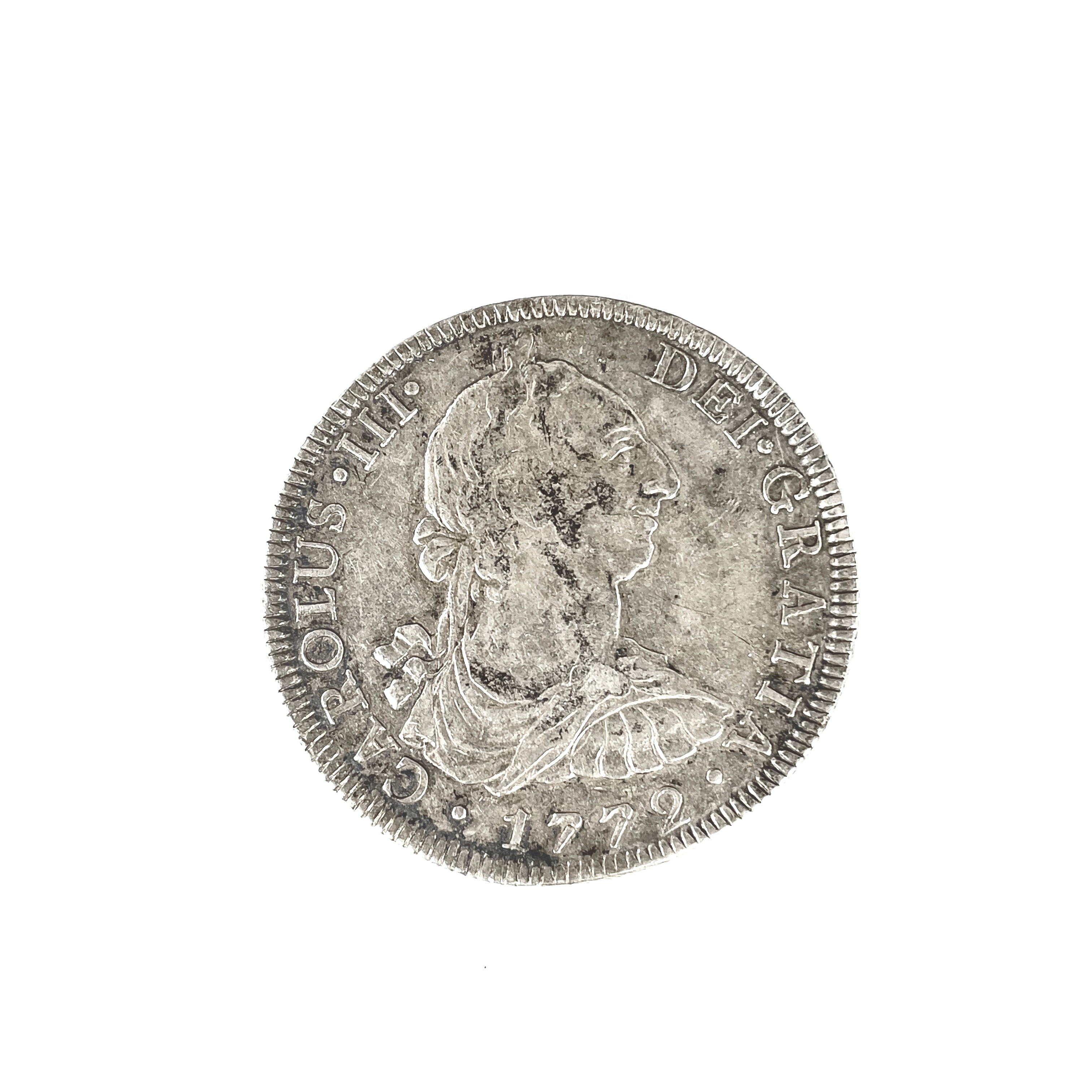 MYNT, Mexico 1779, Karl III (kung av Spanien). Motstämplat NCK.