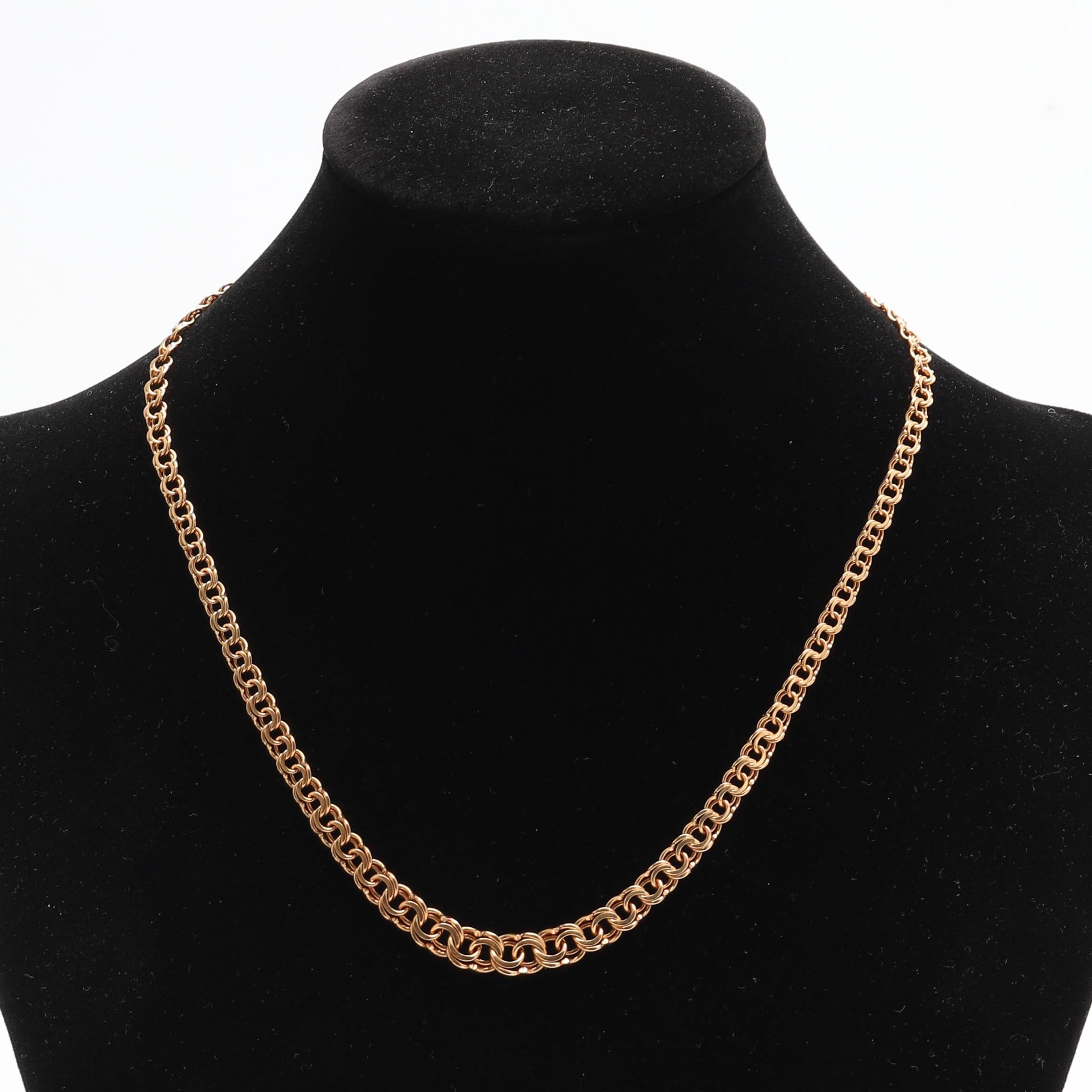 COLLIER, 18K guld. Bismarck, doserad. Clareus Guldsmeds AB, Furusund. Vikt ca 15 gram.