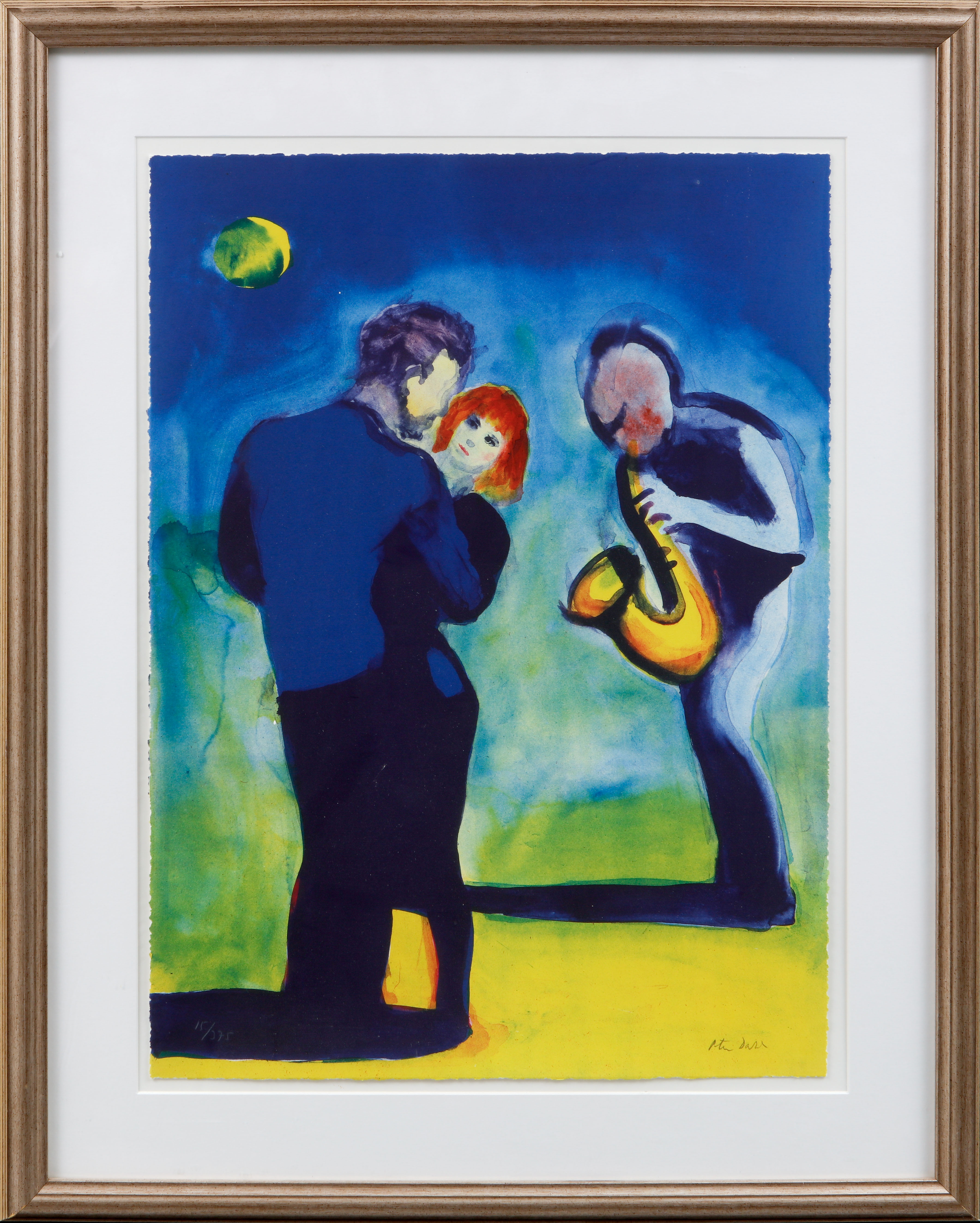 PETER DAHL. Figurscen, färglitografi, signerad och numrerad 15/375.