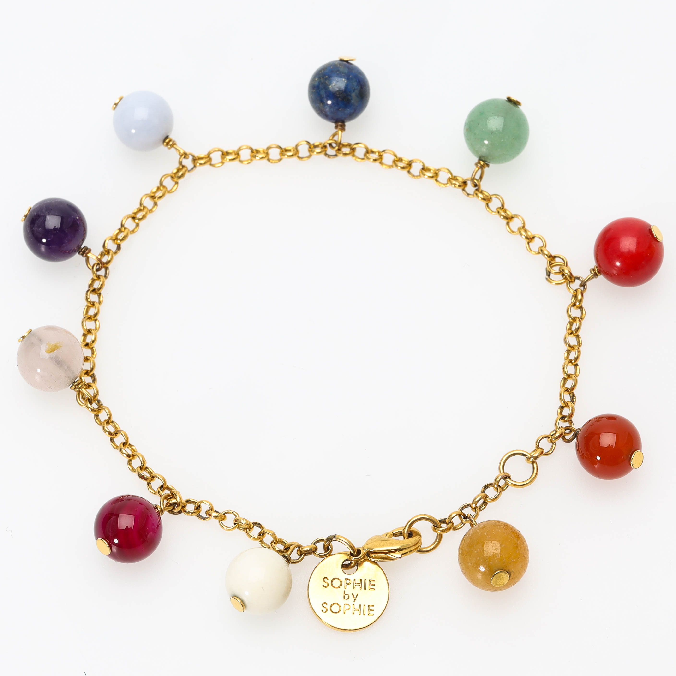 ARMBAND, sterlingsilver, Sophie by Sophie, "Childhood", guldpläterat med stenar.