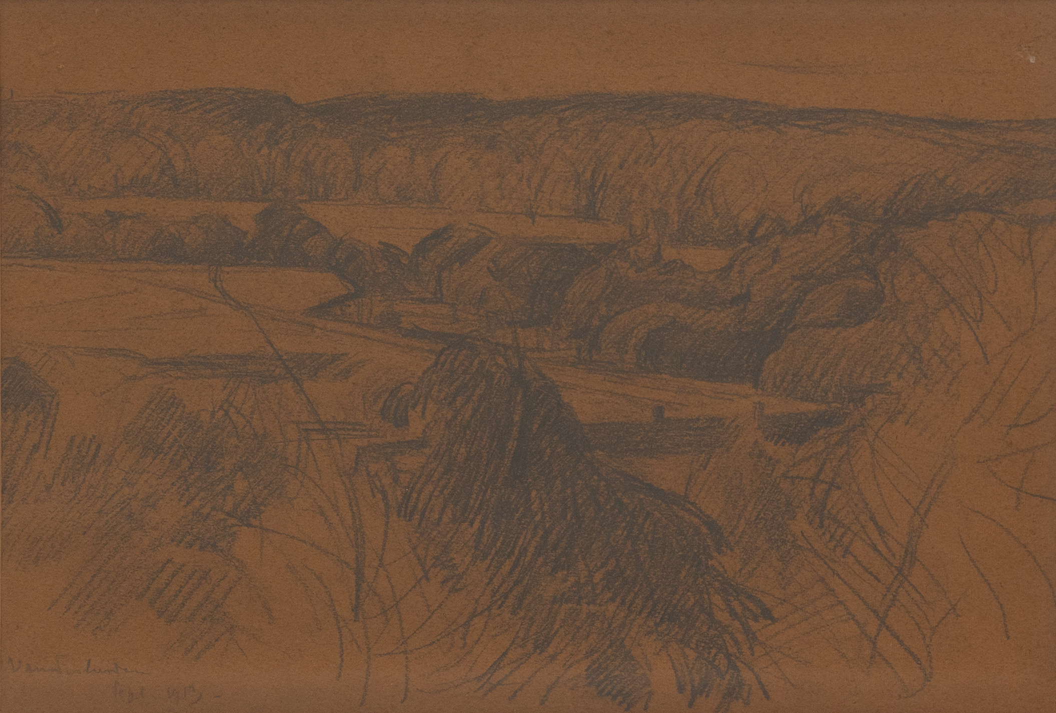 KARL  NORDSTRÖM. Bettitlad, blyerts, signerad och daterad sept 1913.