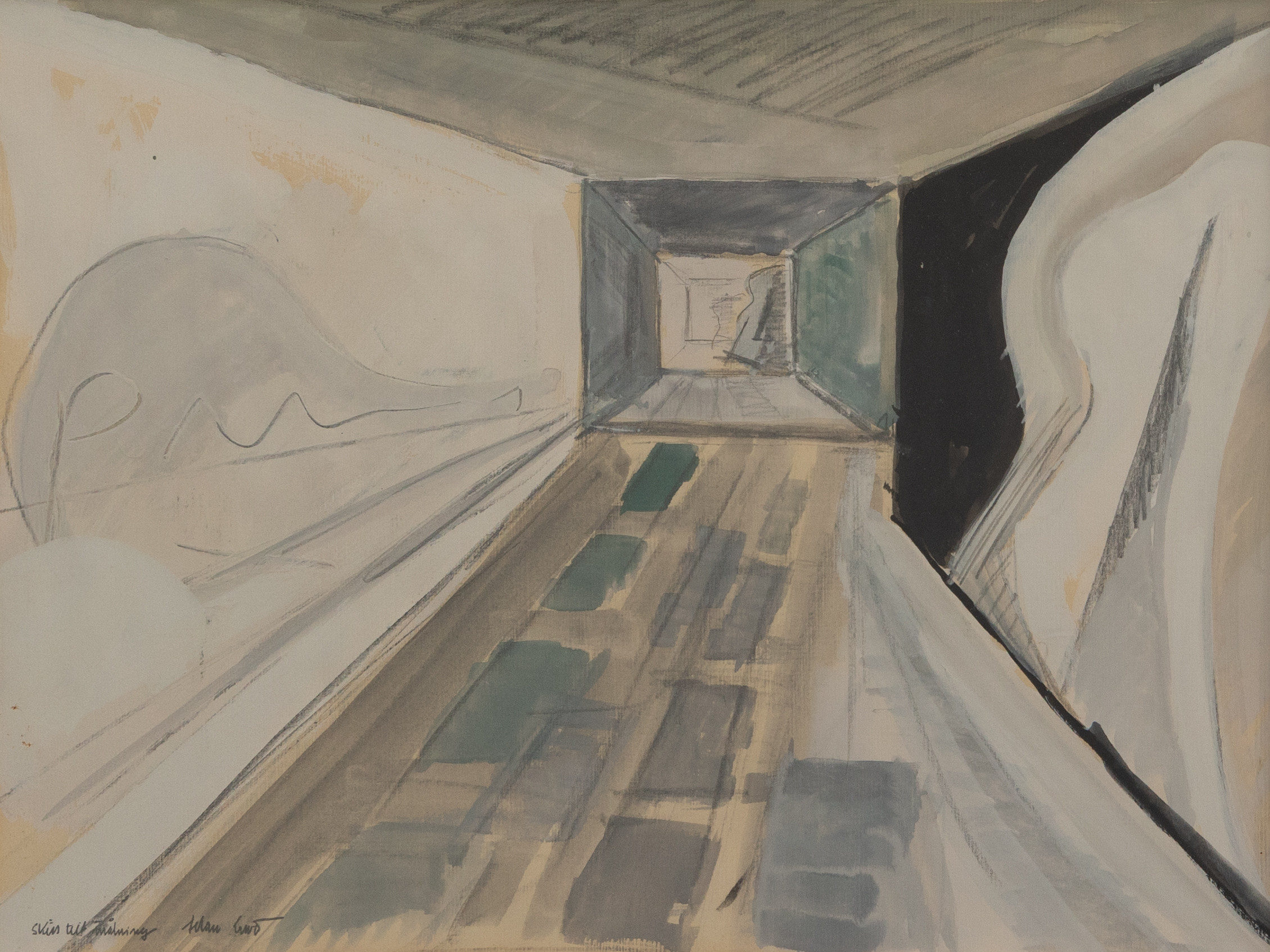 ALLAN ERWÖ (1921-2007). Betitlad, blandteknik, signerad.