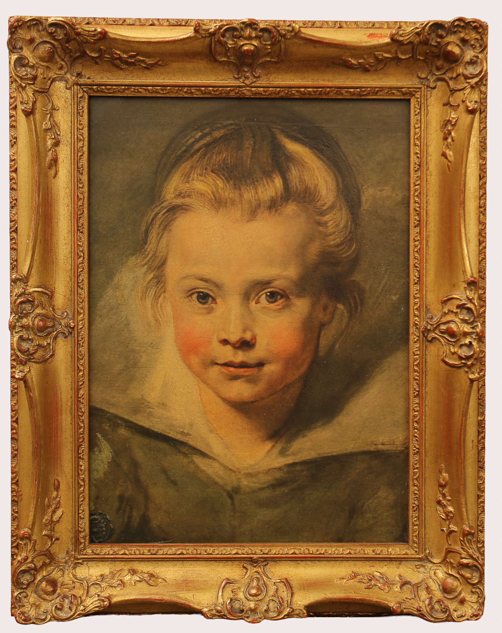 PETER PAUL RUBENS. , efter, Obpacher Faksimile, porträtt av konstnärens dotter, Clara Serena Rubens. Originalet utfördes ca. år 1616. 1900-talets tredje fjärdedel.