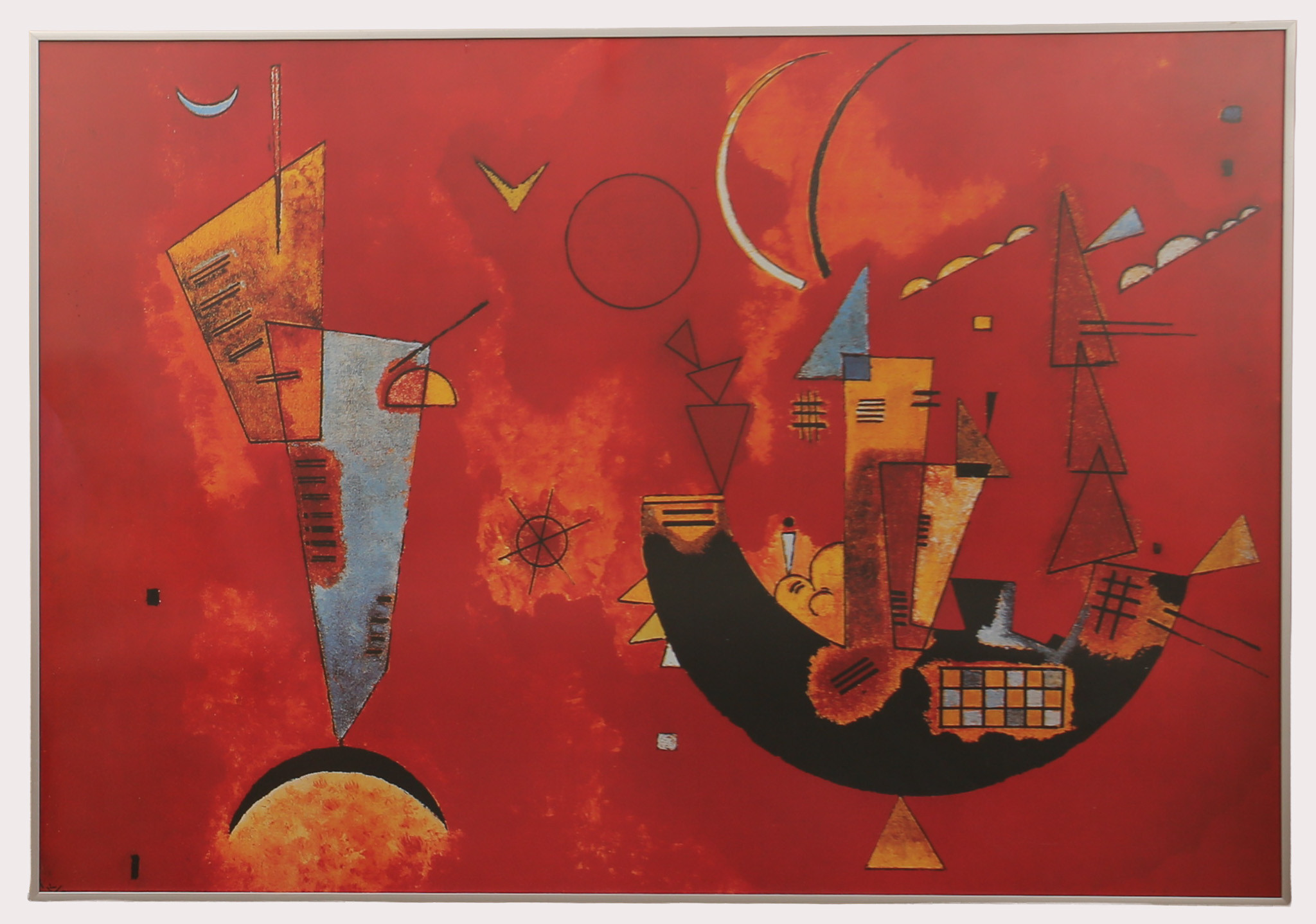 VASSILY KANDINSKY. , efter, offsettryck, "Mit und Gegen", originalet utfört år 1929. Omkring 1900-talets sista fjärdedel.