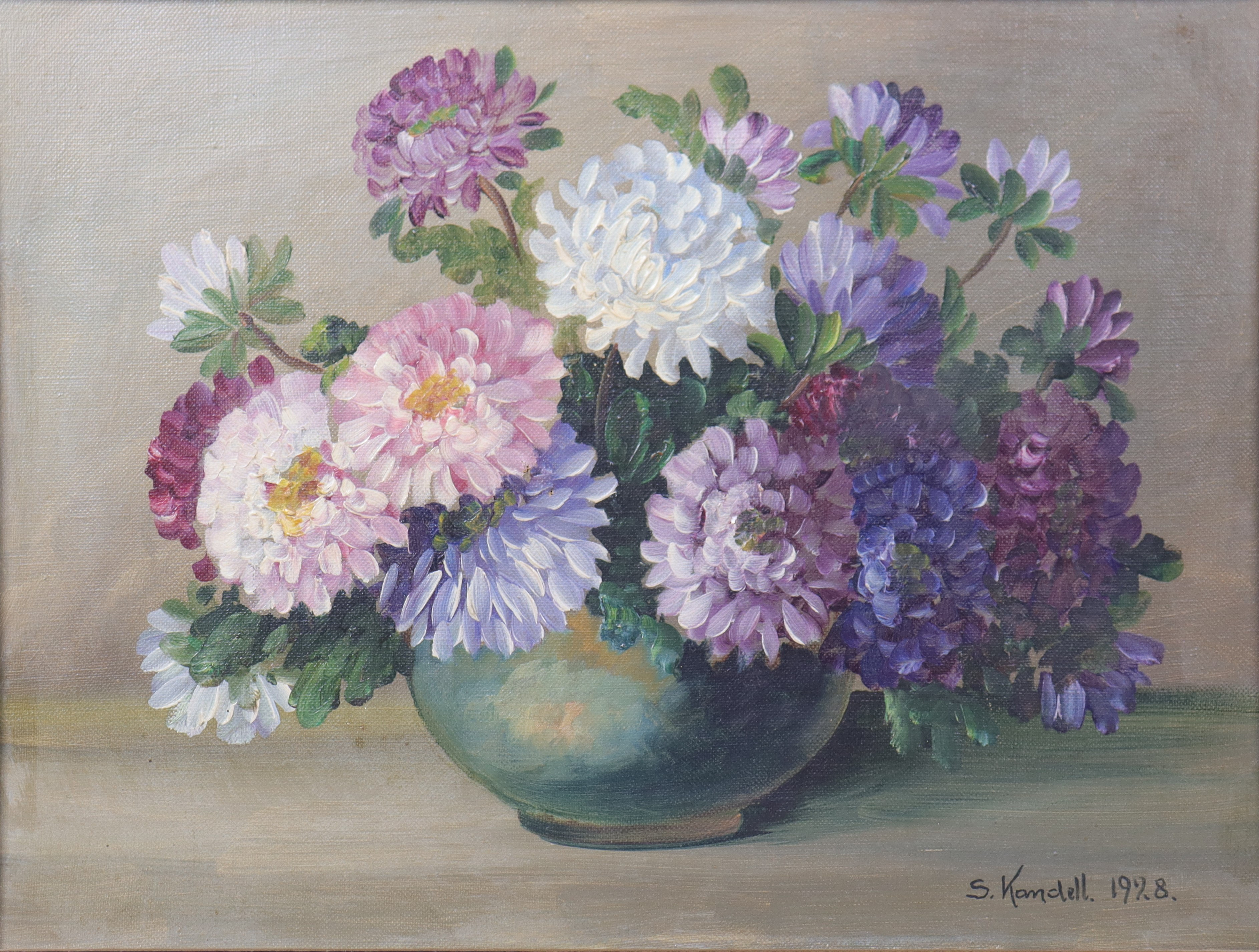 STURE KANDELL (1886-1941). olja på duk, blomsterstilleben.