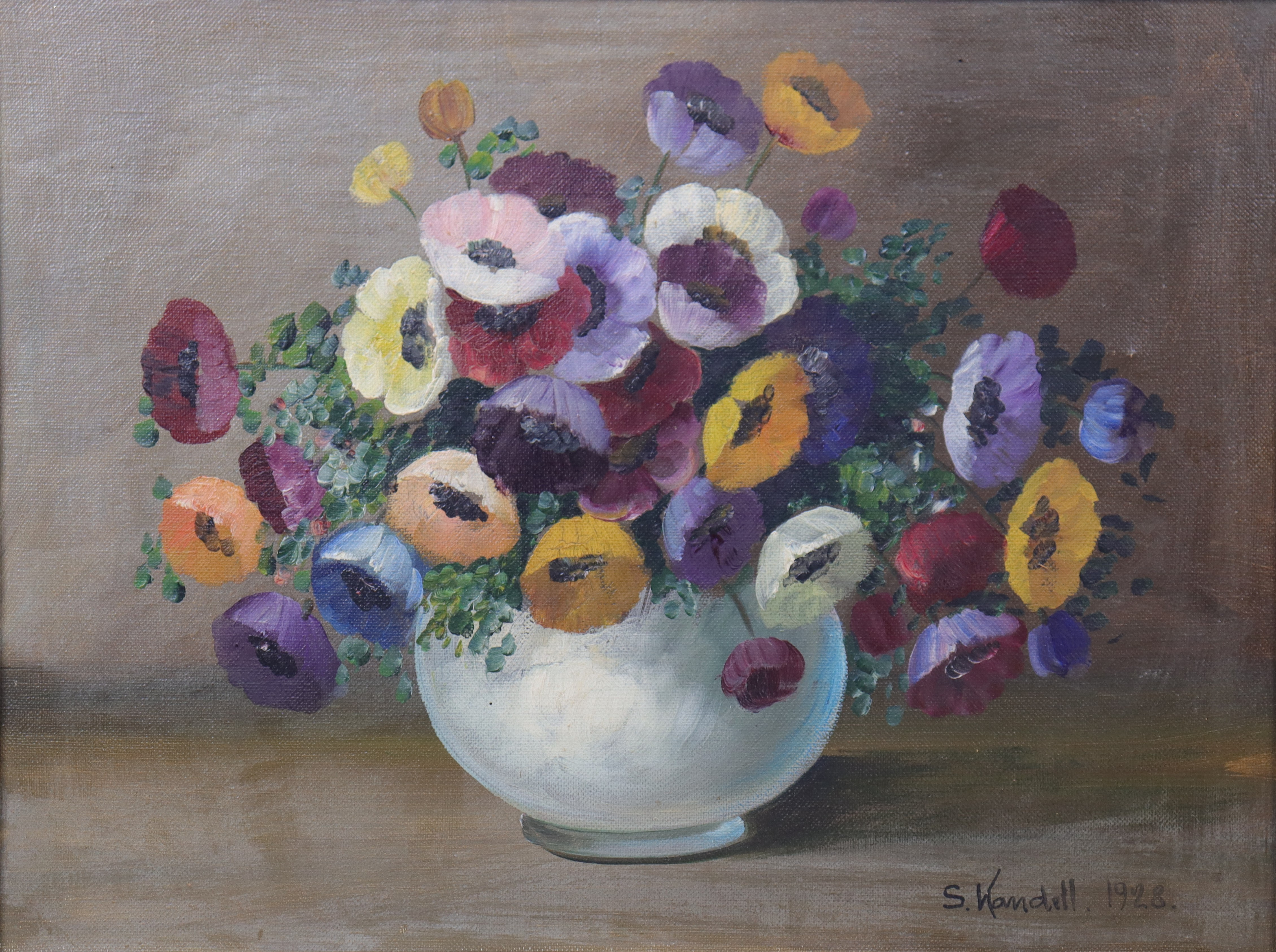 STURE KANDELL (1886-1941). olja på duk, blomsterstilleben.