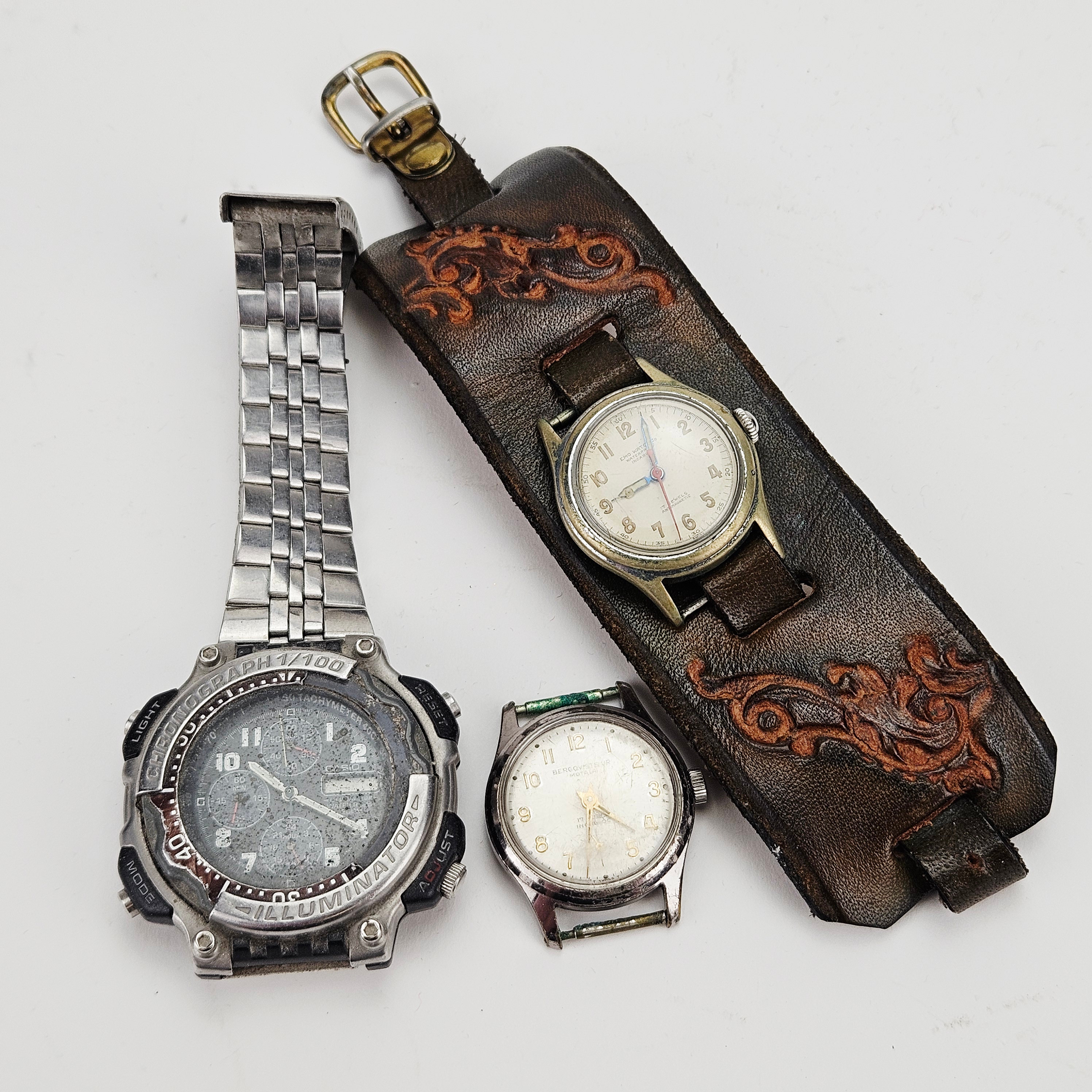 ARMBANDSUR, 3 st, Casio, Bergqvist Ur, Motala, Emo Watch Company.
