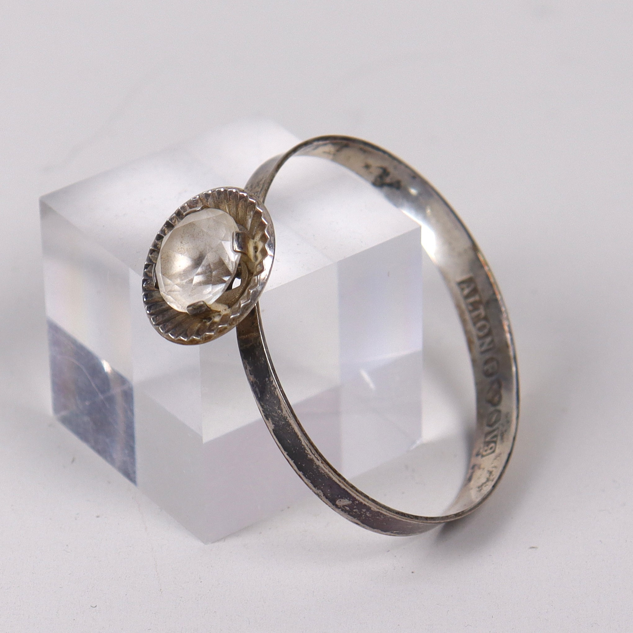 ARMRING, sterling silver med bergskristall, Alton, Falköping.