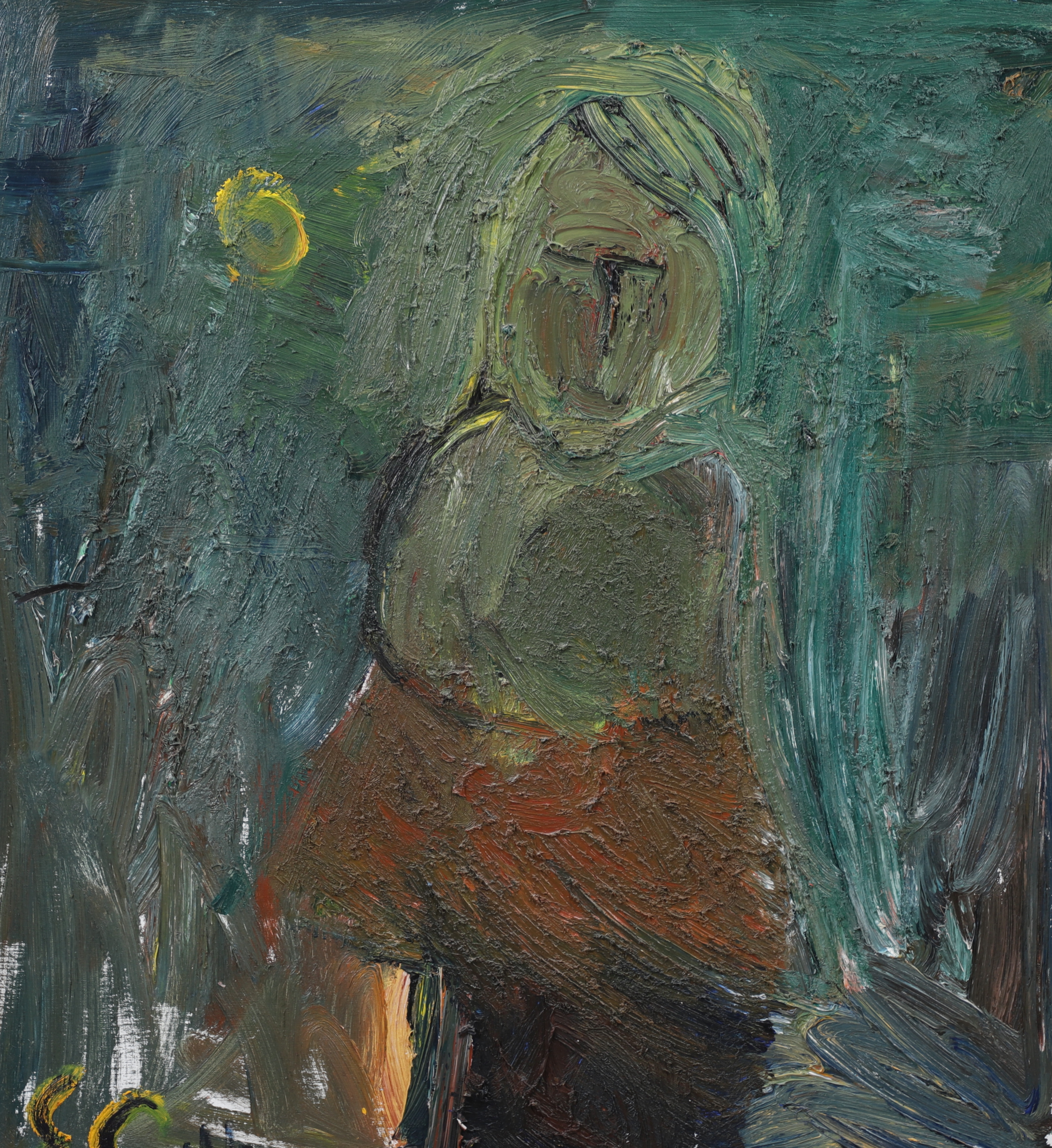 ERLAND CULLBERG. "Under fullmåne", olja på duk, signerad.