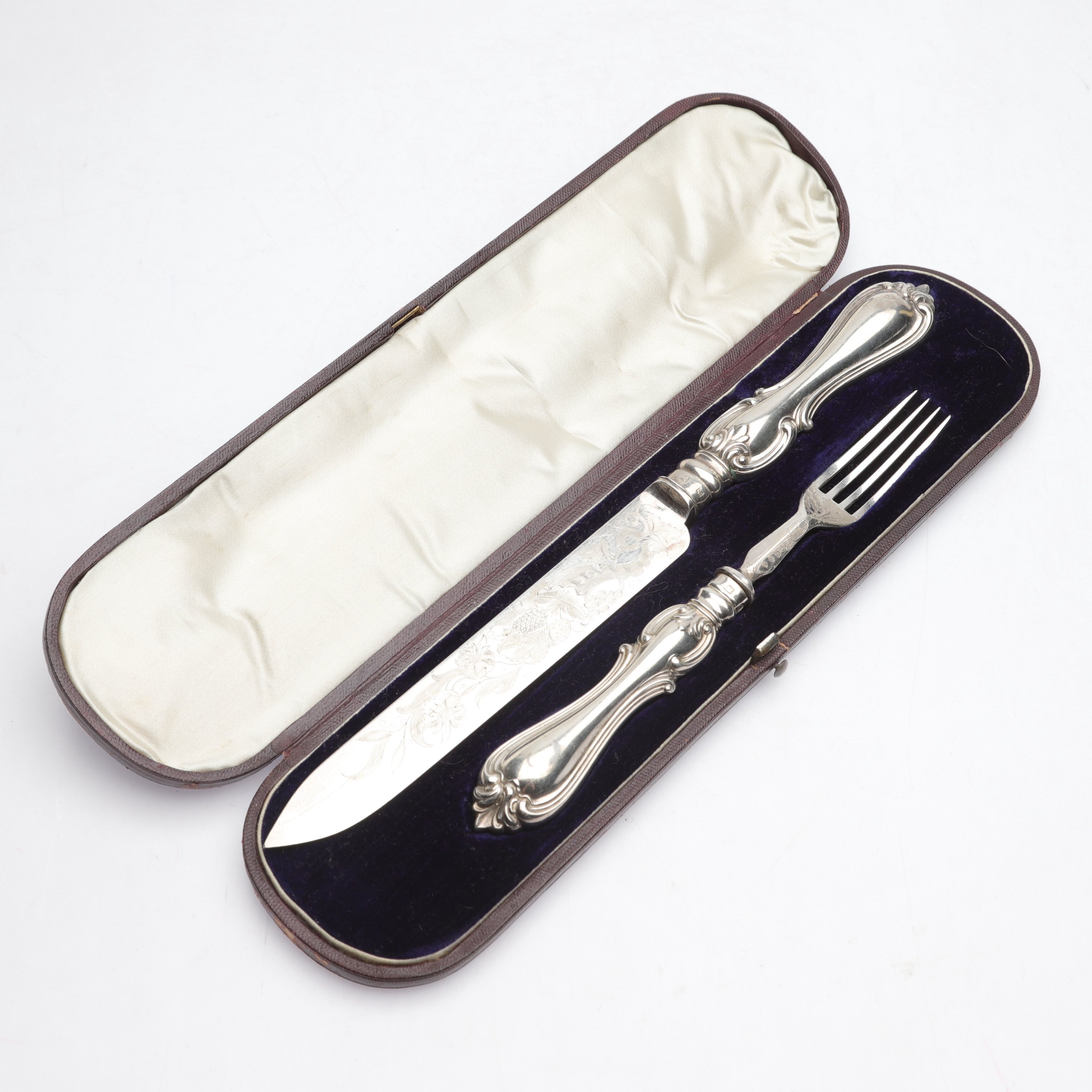TRANSCHERBESTICK, silver och pläter, Martin Hall & Co, Sheffield, England, 18/1900-tal.
