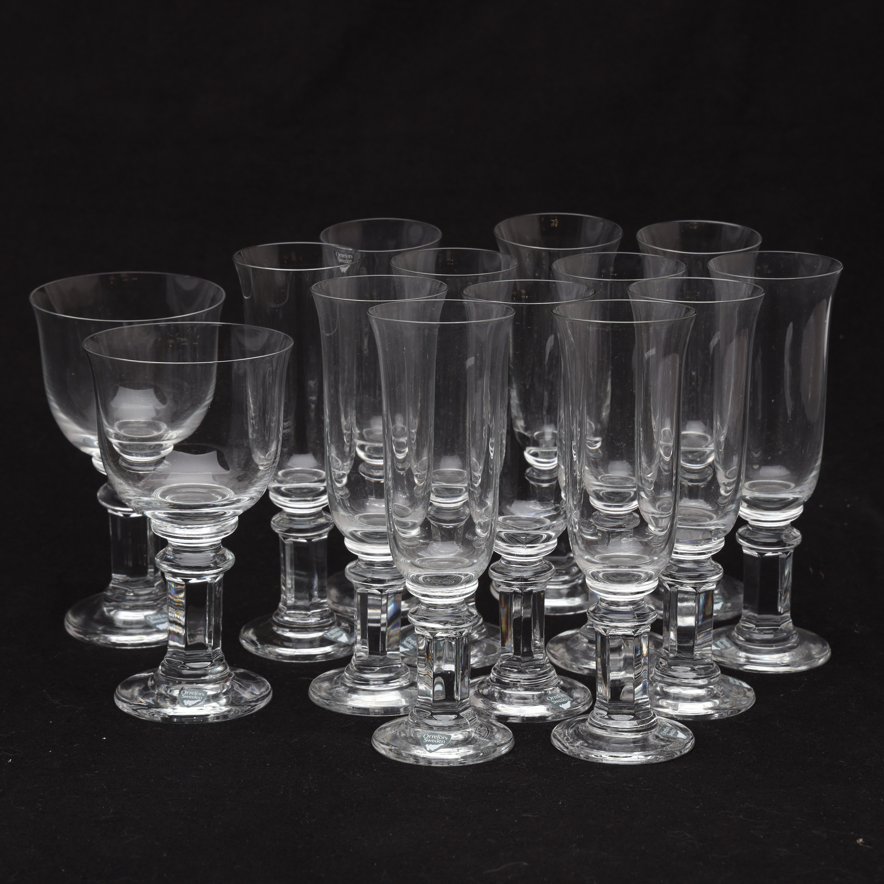 GUNNAR CYRÉN. GLAS, 14 stycken, "Herrgård", Orrefors.