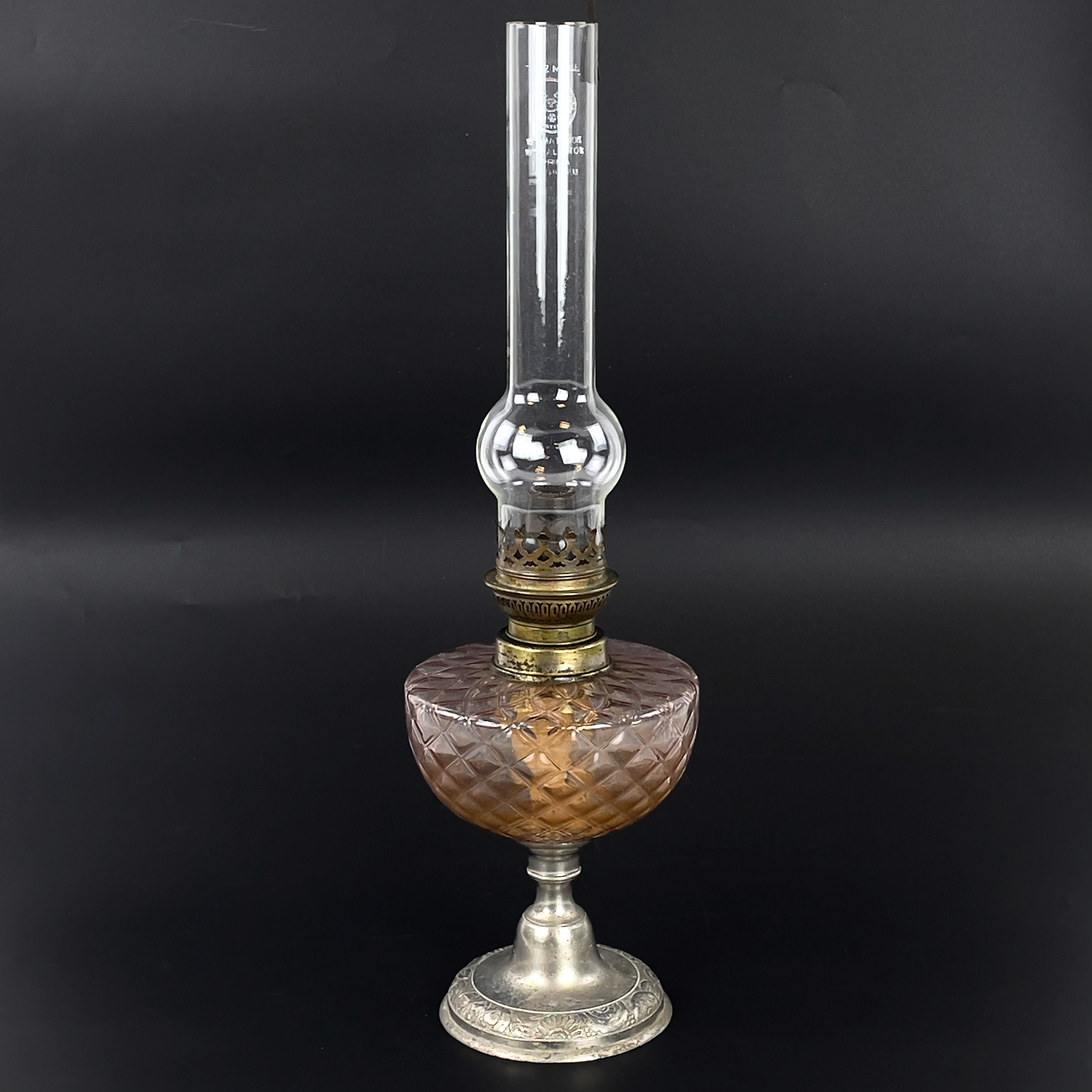 BORDSFOTOGENLAMPA. Metall & glas, Frankrike, 1900-tal.