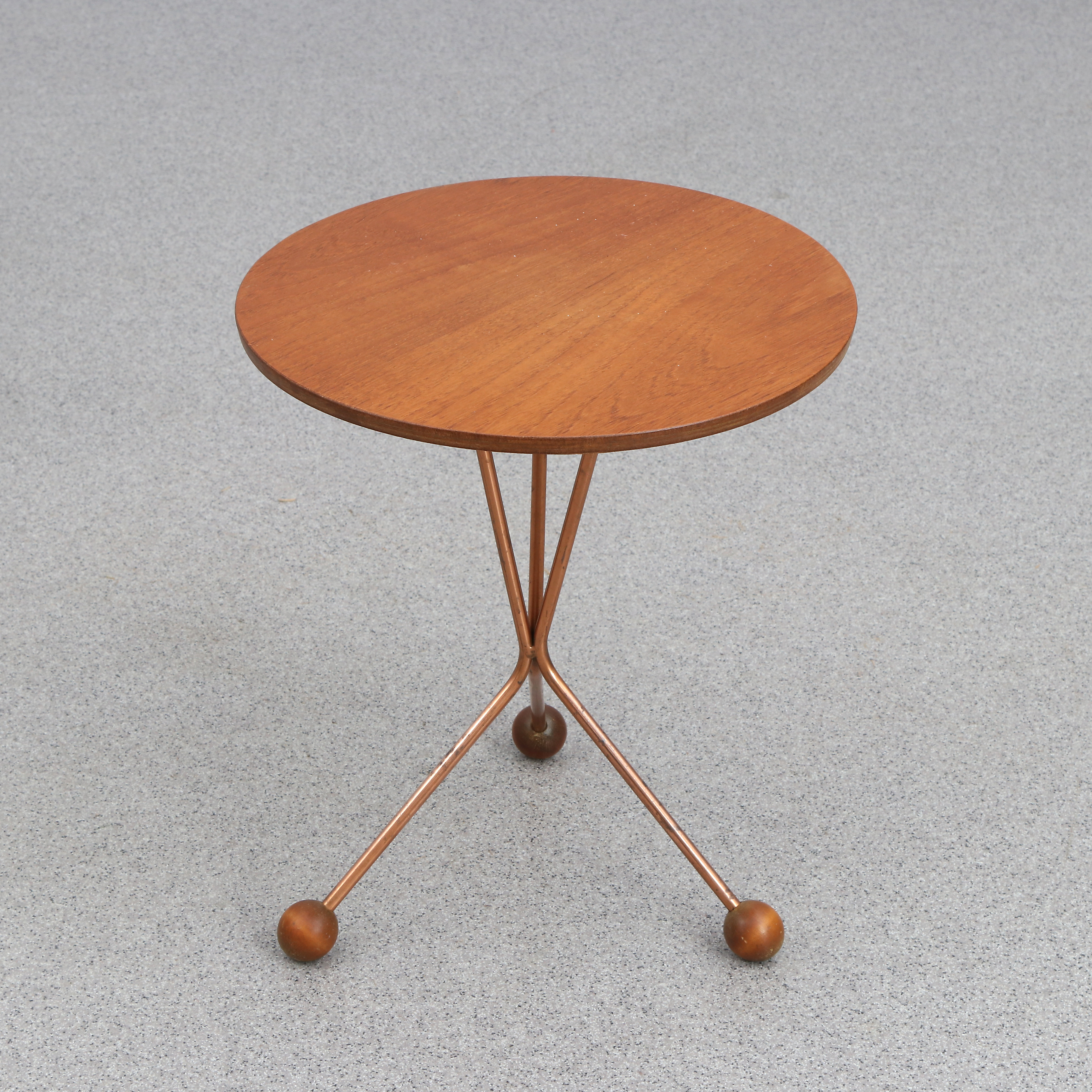 ALBERTS, BORD. Teak och kopparfärgad metall. "Alberts-bordet", Tibro, 1960-tal.