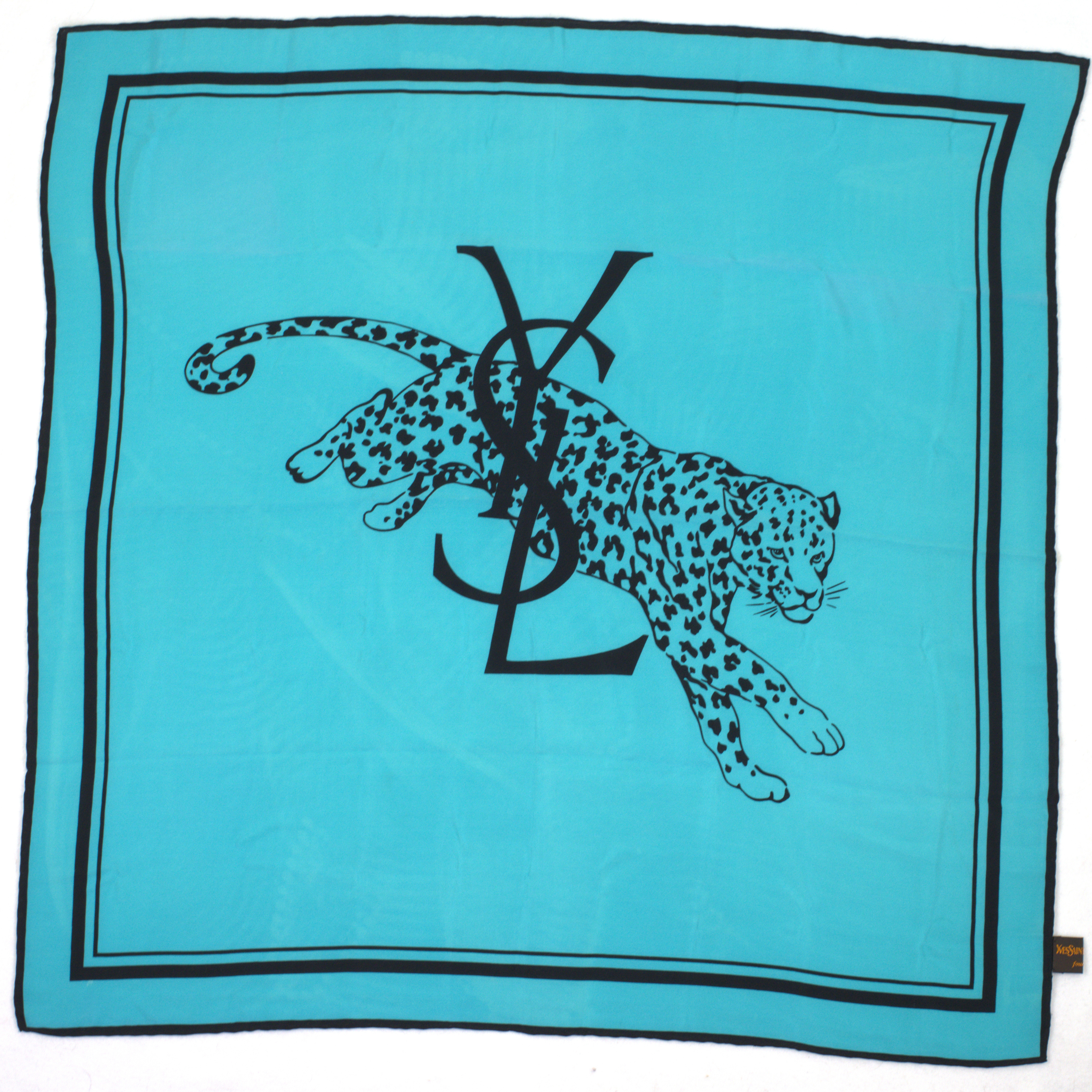 YVES SAINT LAURENT. Scarf, siden, ca 74 x 77 cm, Paris, Frankrike, 1980-tal.