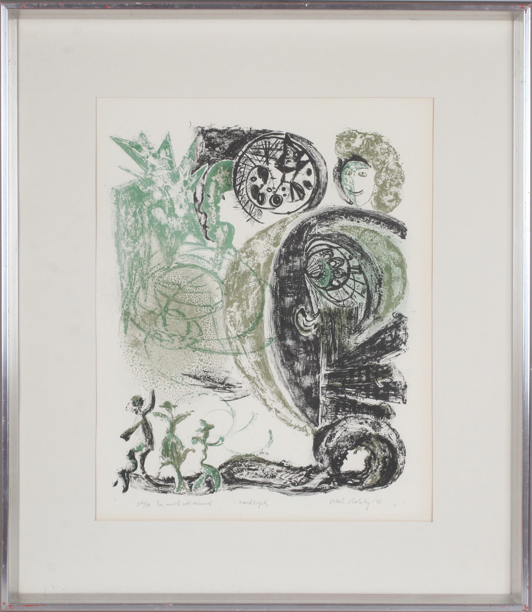 PAUL HOLSBY. "En natt att minnas", litografi, signerad och numrerad 22/50, daterad -71.
