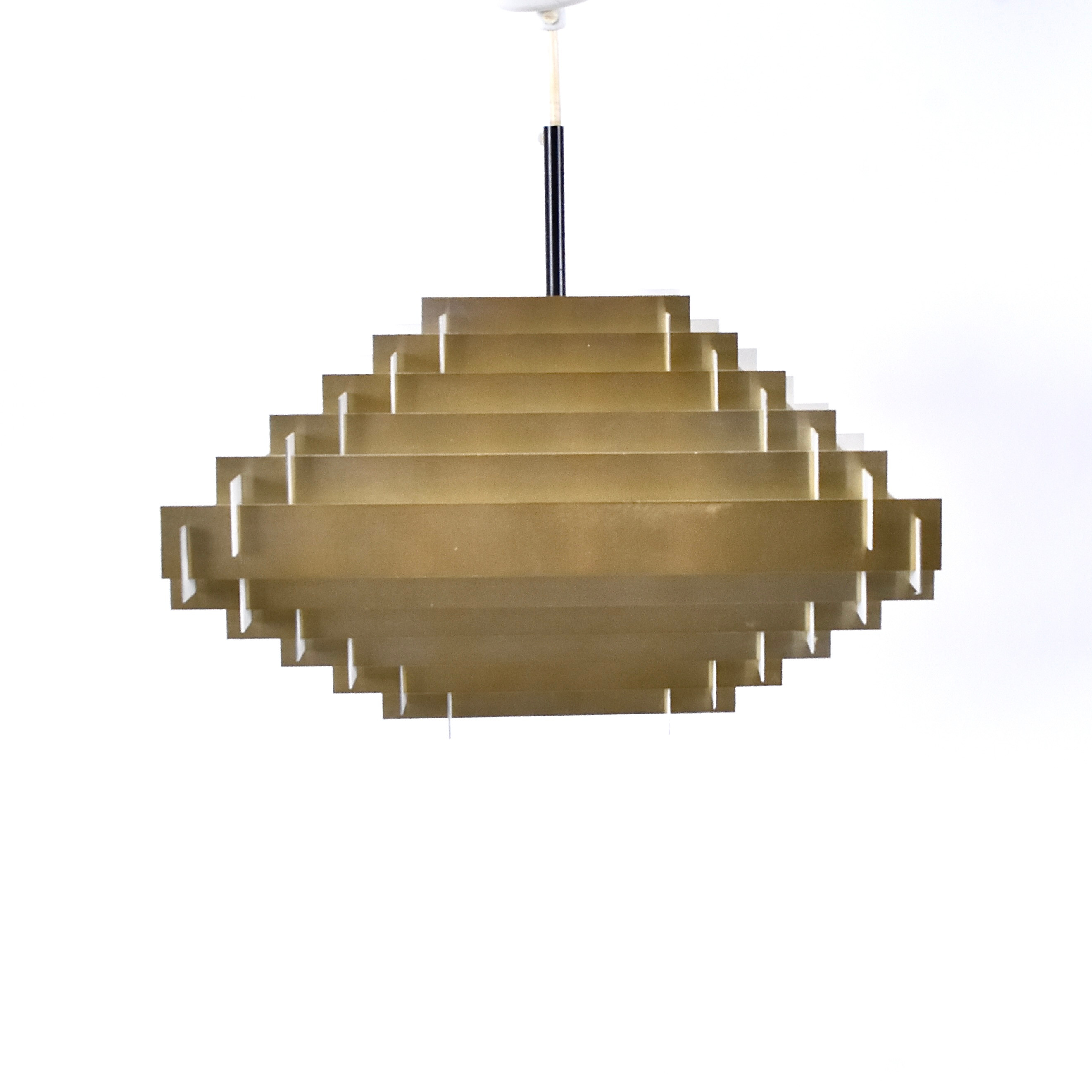 HANS FØLSGAARD. taklampa, delvis eloxerad aluminium, "Pyramide pendel".