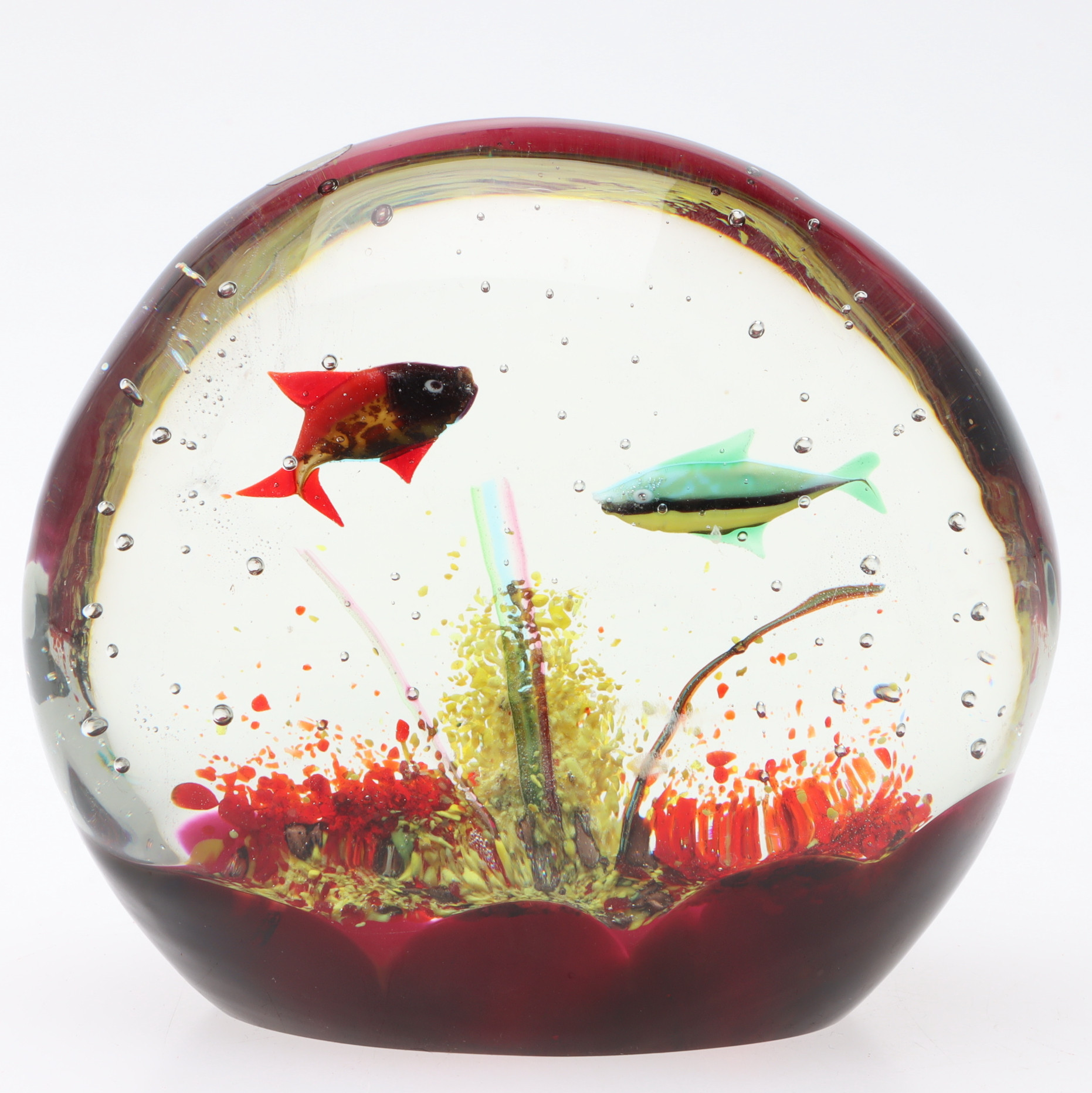 SILVANO SIGNORETTO. Skulptur, Akvarium / fiskar, konstglas, Murano, Italien.
