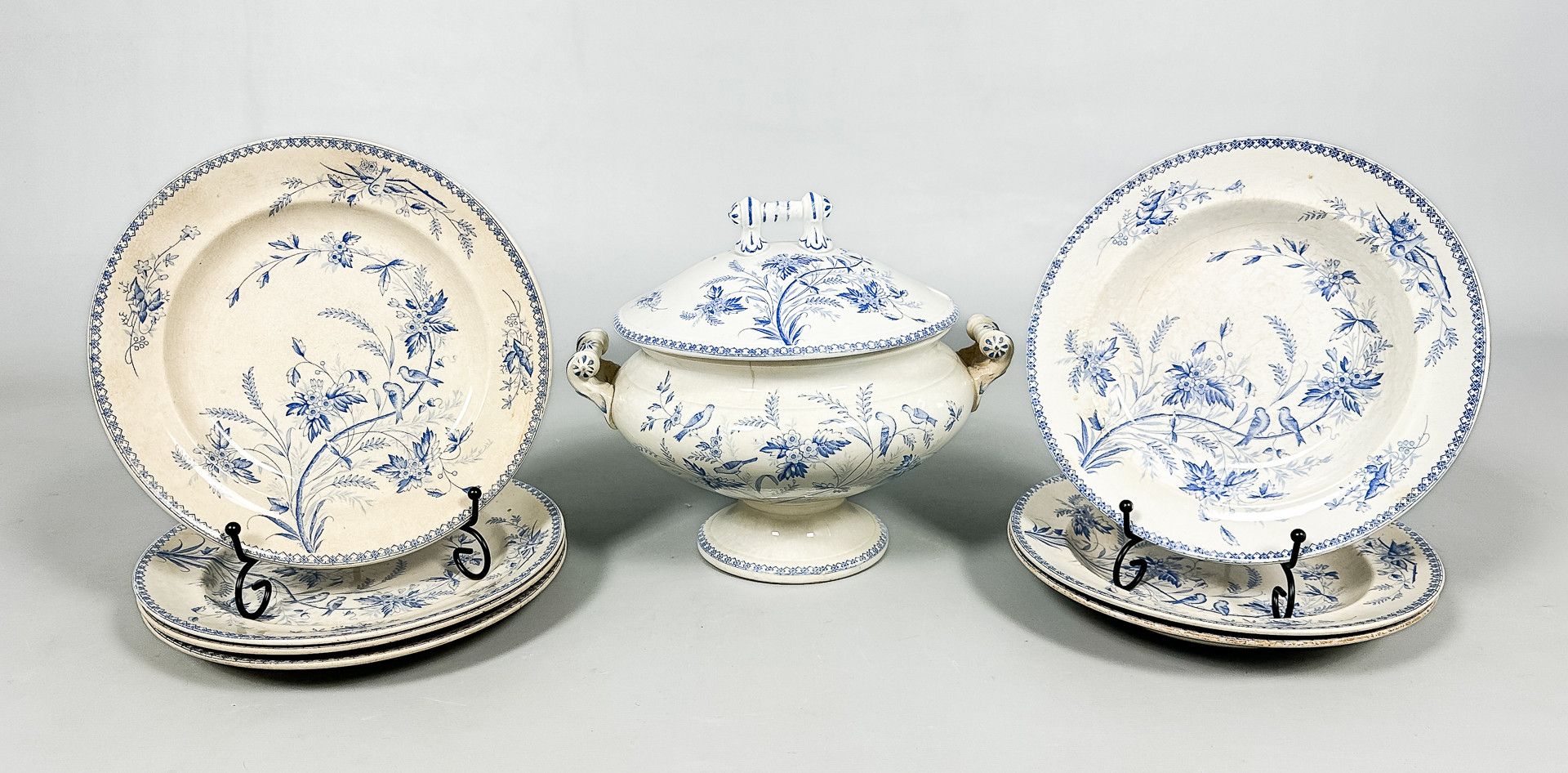 SERVISDELAR, 8 delar, flintgods, "Göteborg", Rörstrand, omkring år 1900.