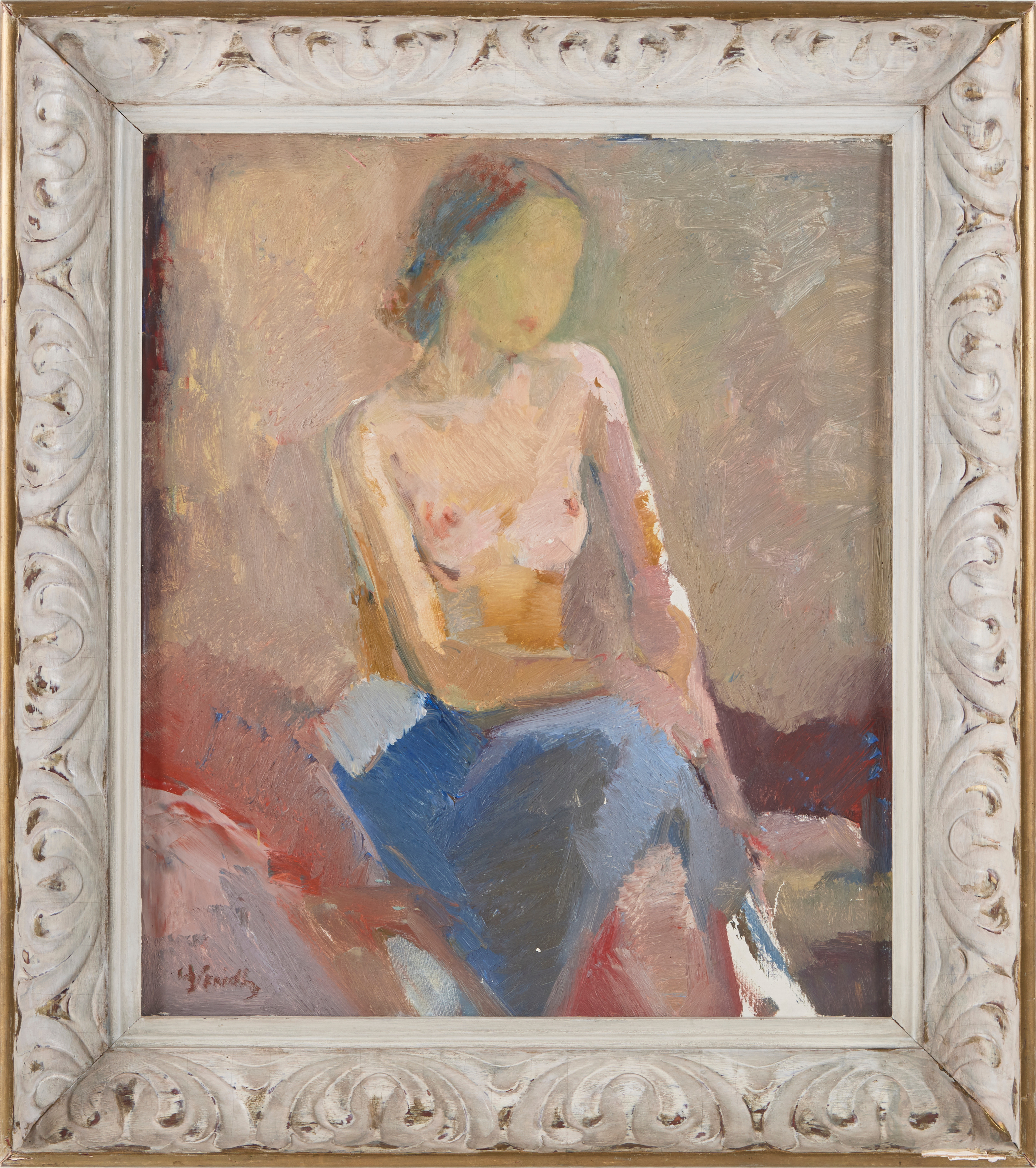 HANS STRIDH  (1893-1957). Sittande modell, olja på duk, signerad Stridh.