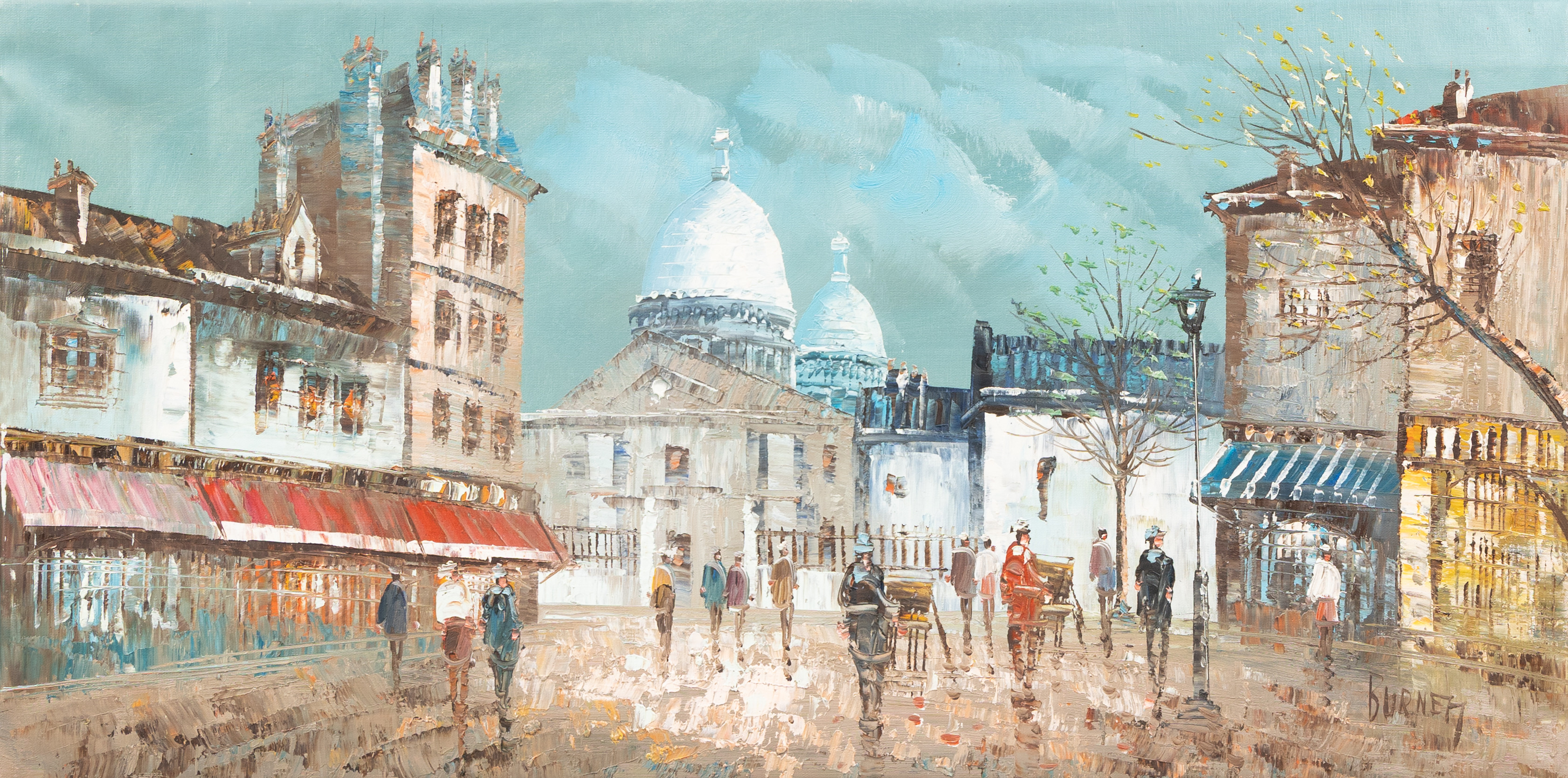 CAROLINE BURNETT (1900-TAL). Motiv från Sacré-Cœur, Paris, olja på duk, signerad.