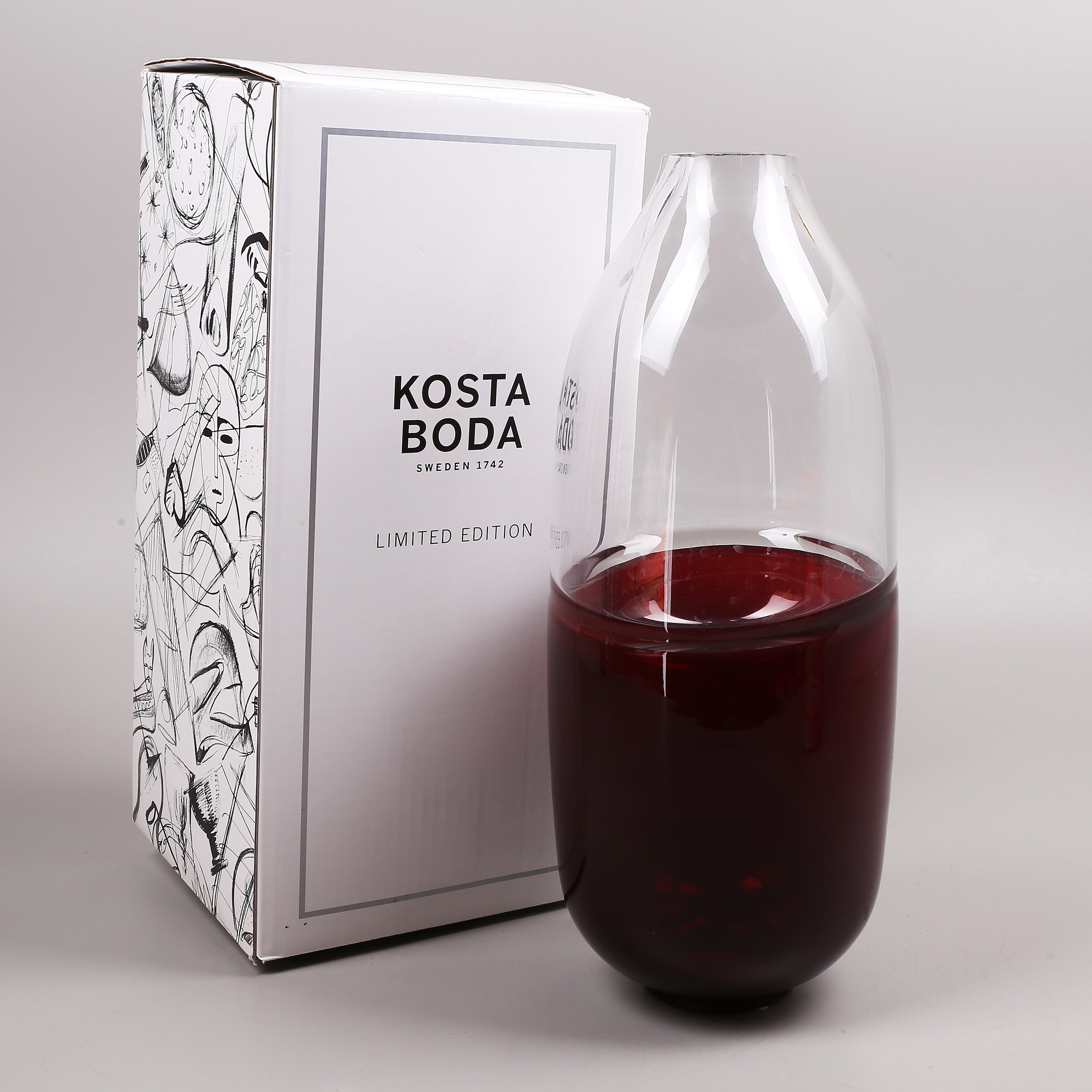 MATTIAS STENBERG. Vas, prov, "Septum", glas, Kosta Boda, signerad.