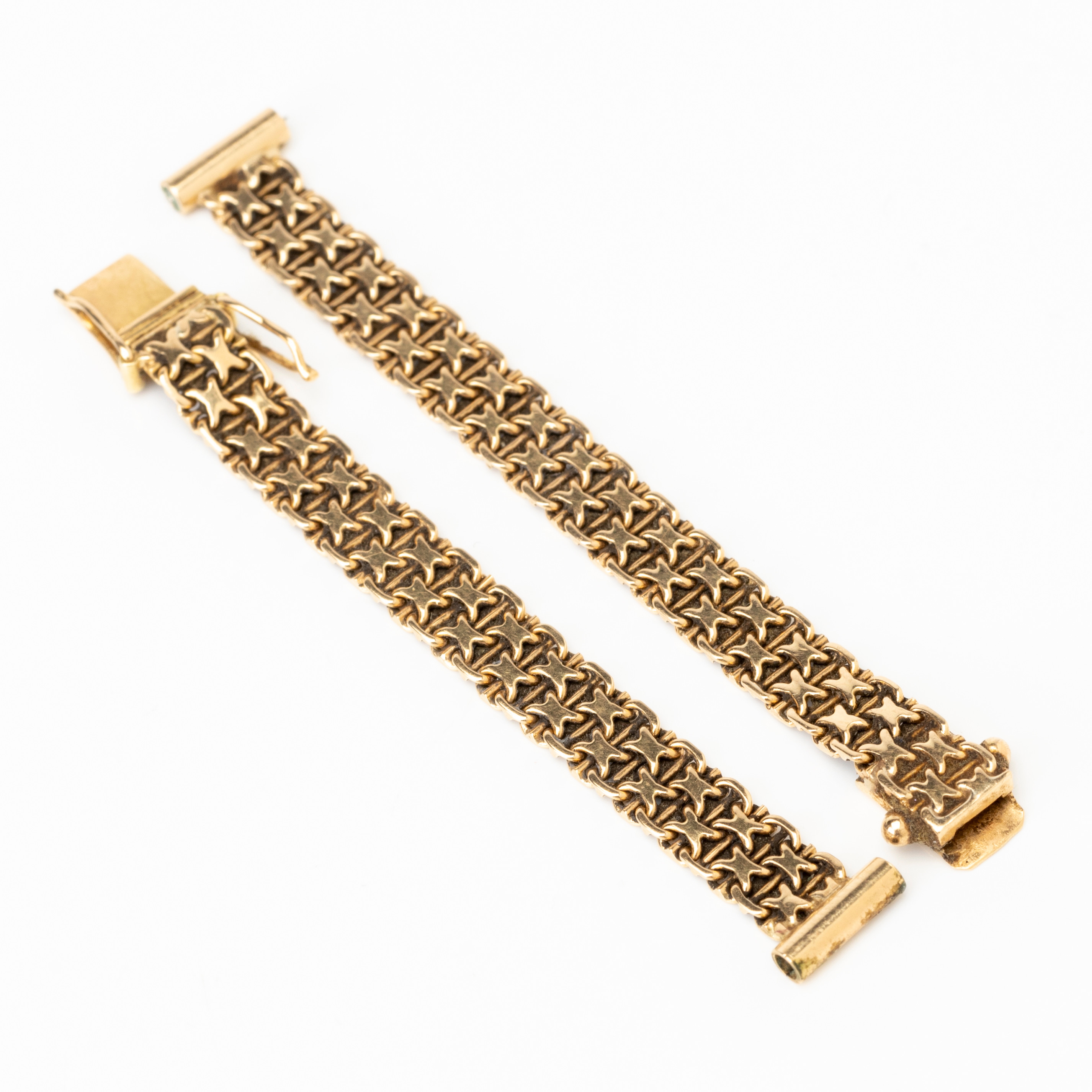 KLOCKARMBAND, guld, 18K, x-länk, Esto Ab Guldvarufirman, 1971.