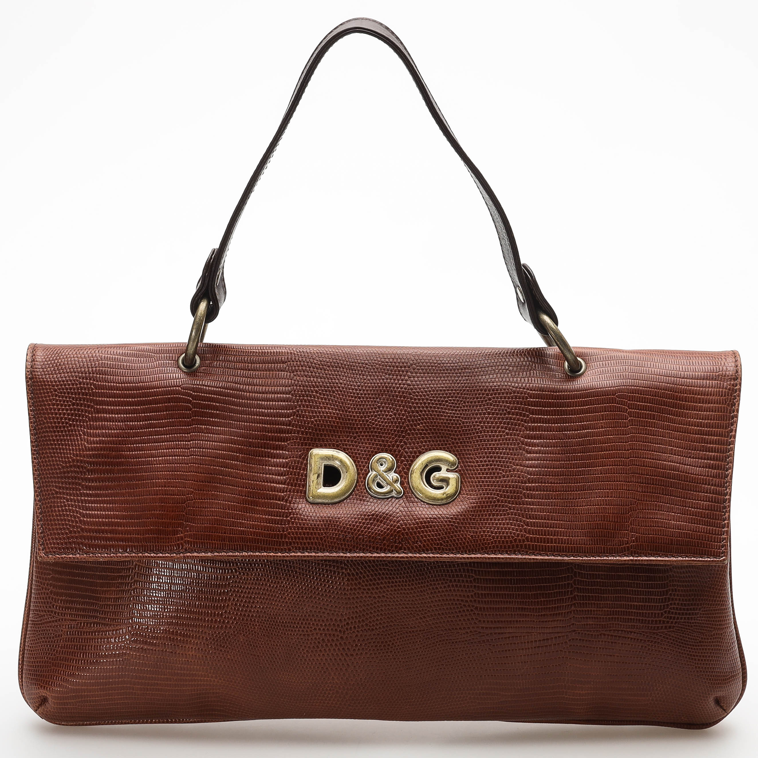 DOLCE & GABBANA. Handväska, präglat läder, Italien.