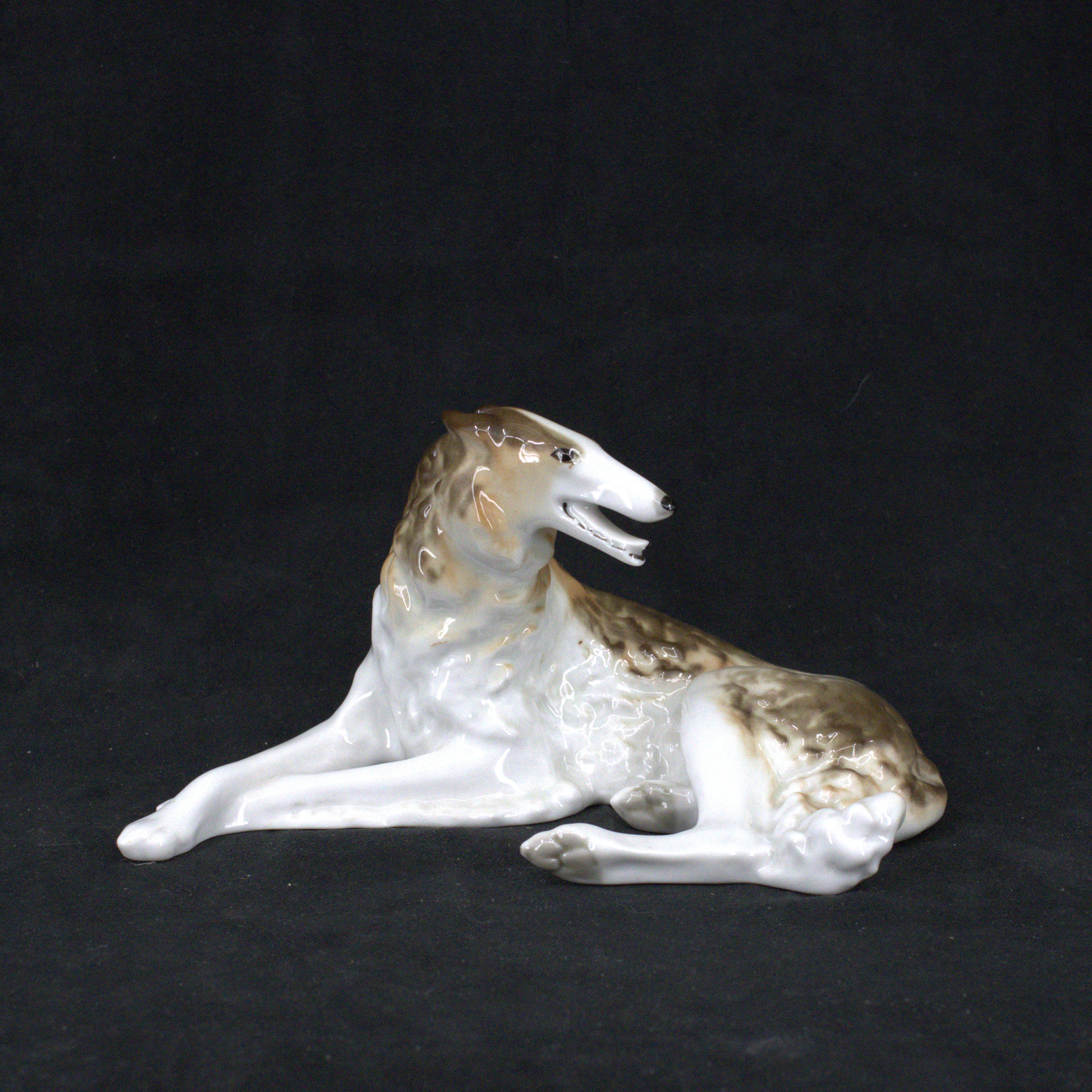 FIGURIN, Borzoi, porslin, Lomonosov, USSR.