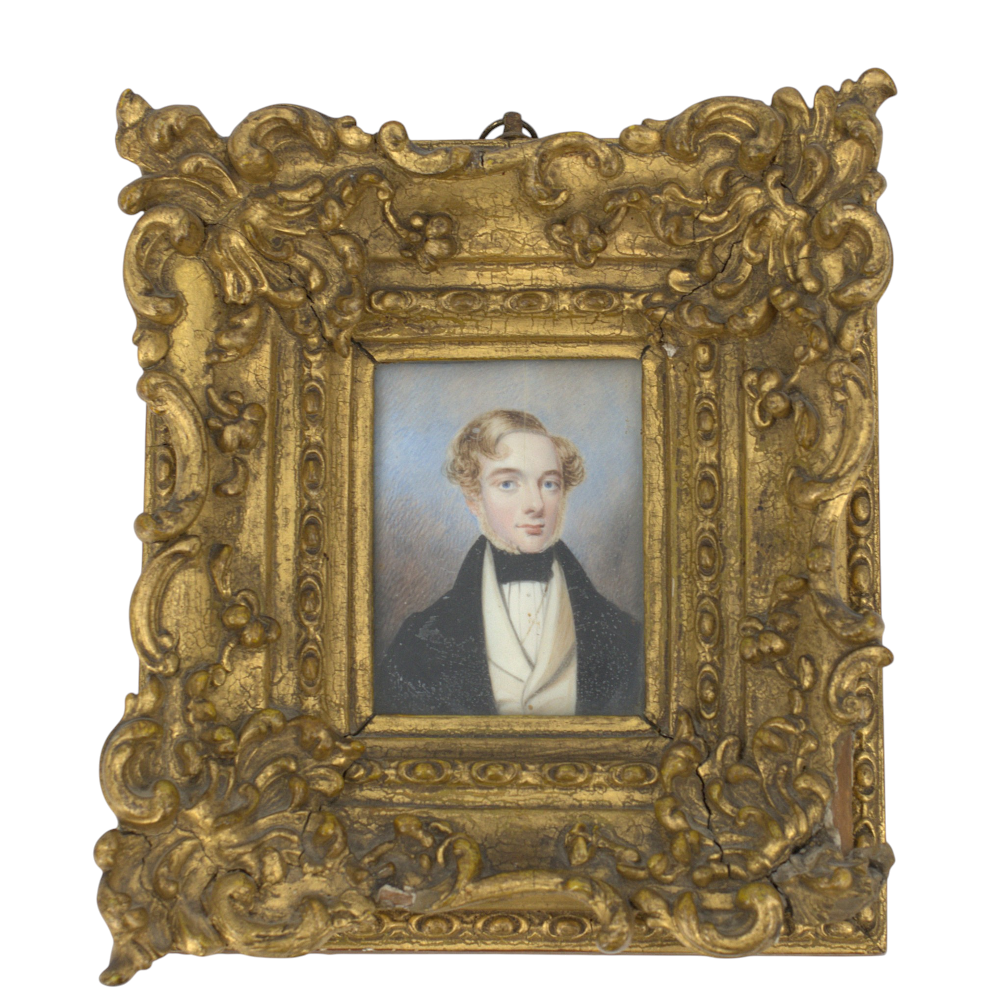MICHAEL ANGELO LOWTHER. Blandteknik, miniatyrporträtt av J.A. Porter, 1838.