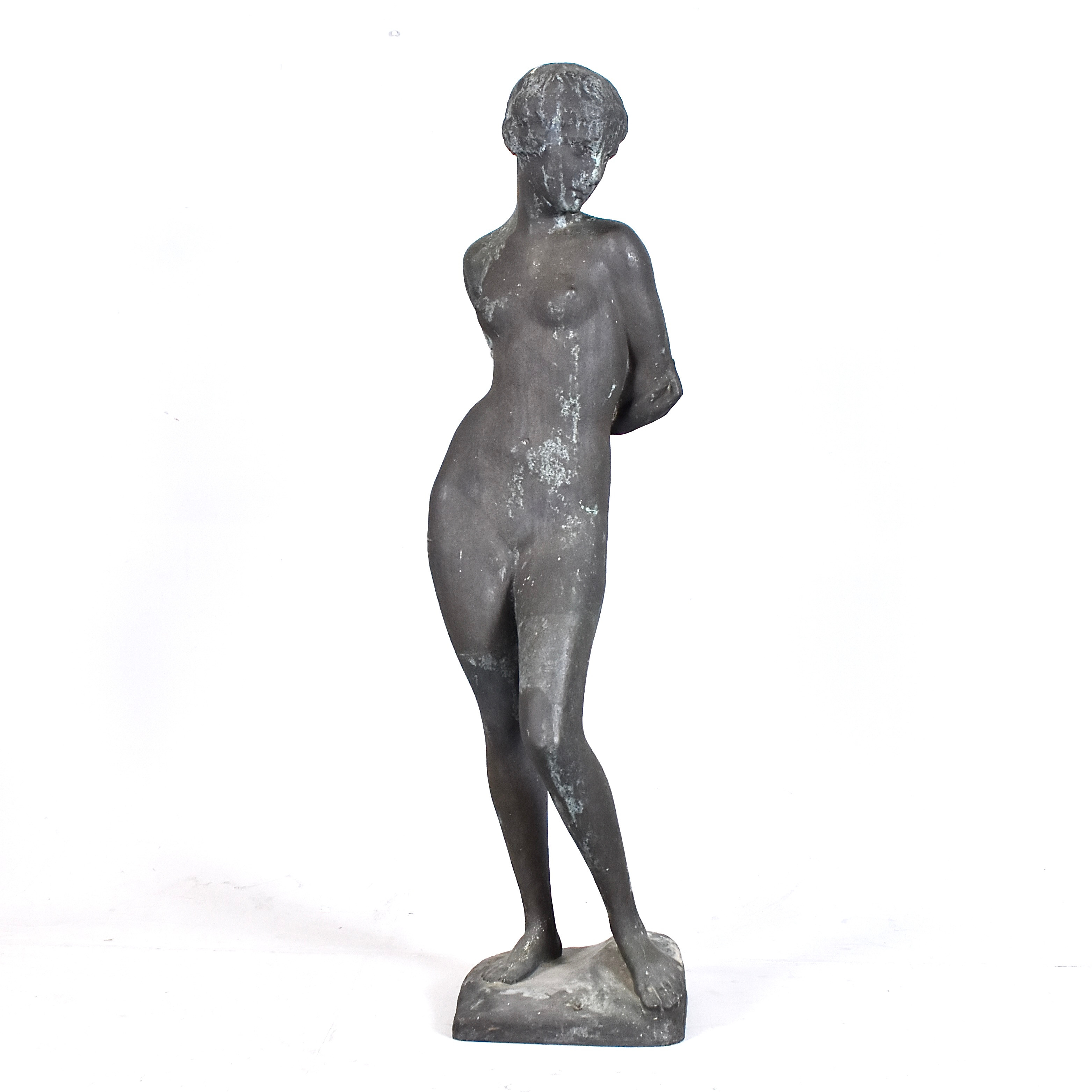 ERNST SEGER. skulptur, patinerad brons, Kyskhet 1910.
