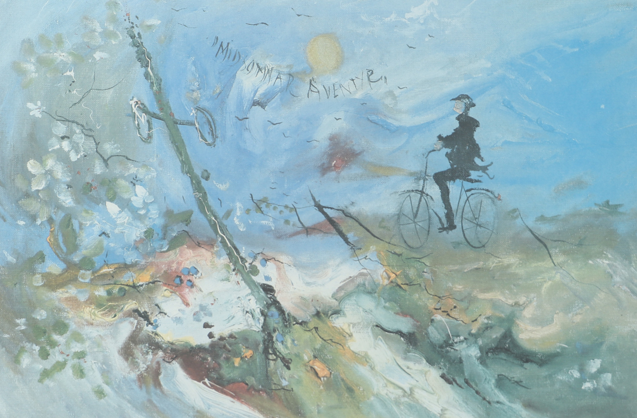 ULF ERIKSSON. "Midsommaräventyr", färglitografi, signerad.