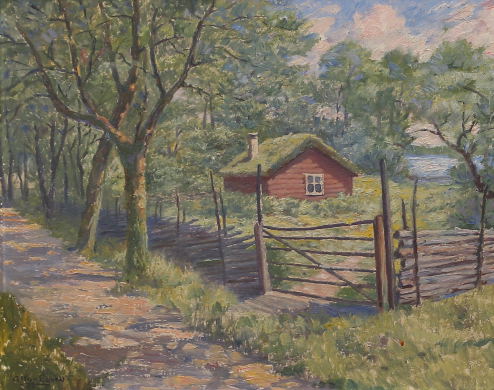 ALLAN EGNELL (1884-1960). Olja på pannå, signerad.