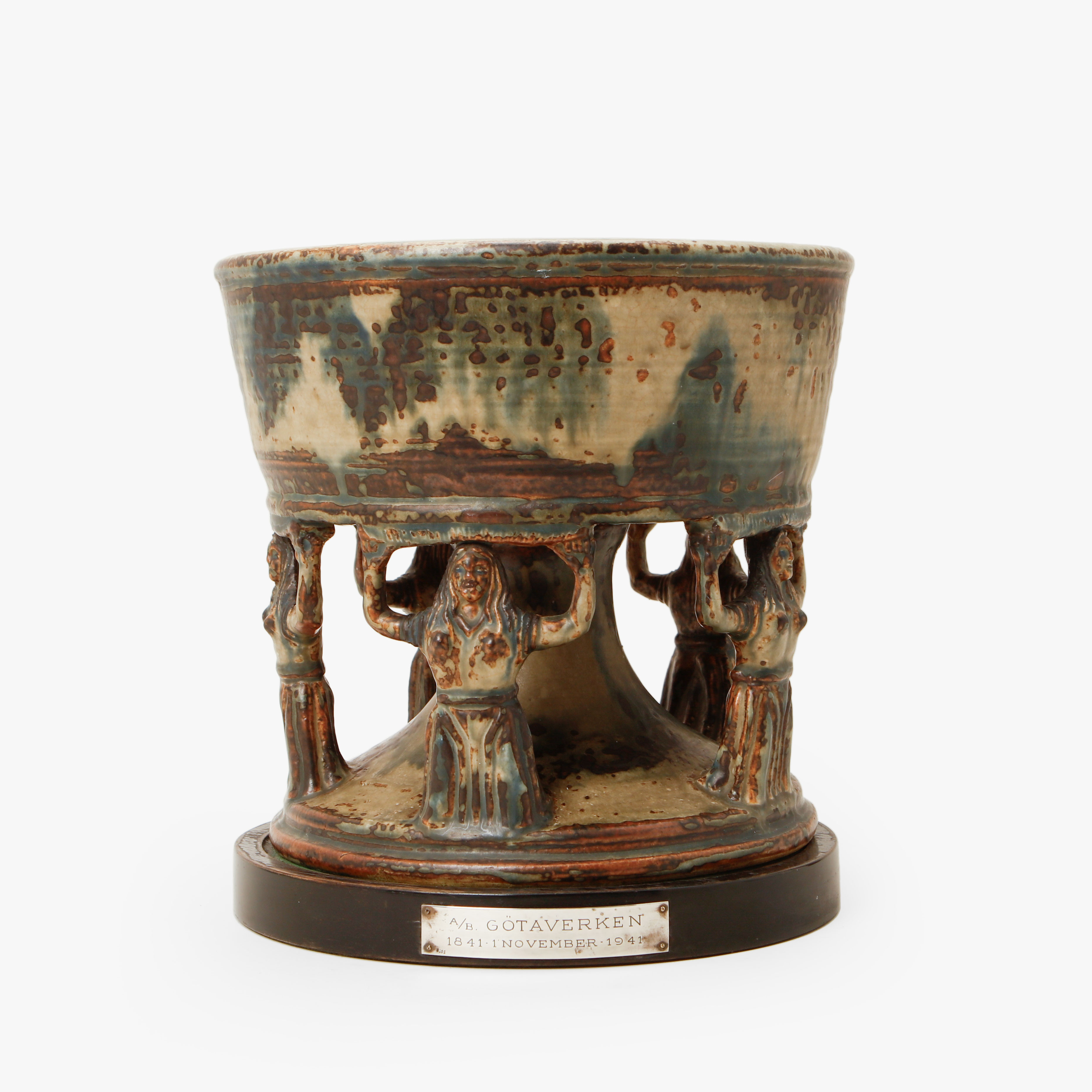 BODE WILLUMSEN. Uppsatsskål, chamotterat stengods, Den Kongelige Porcelænsfabrik, 1941.