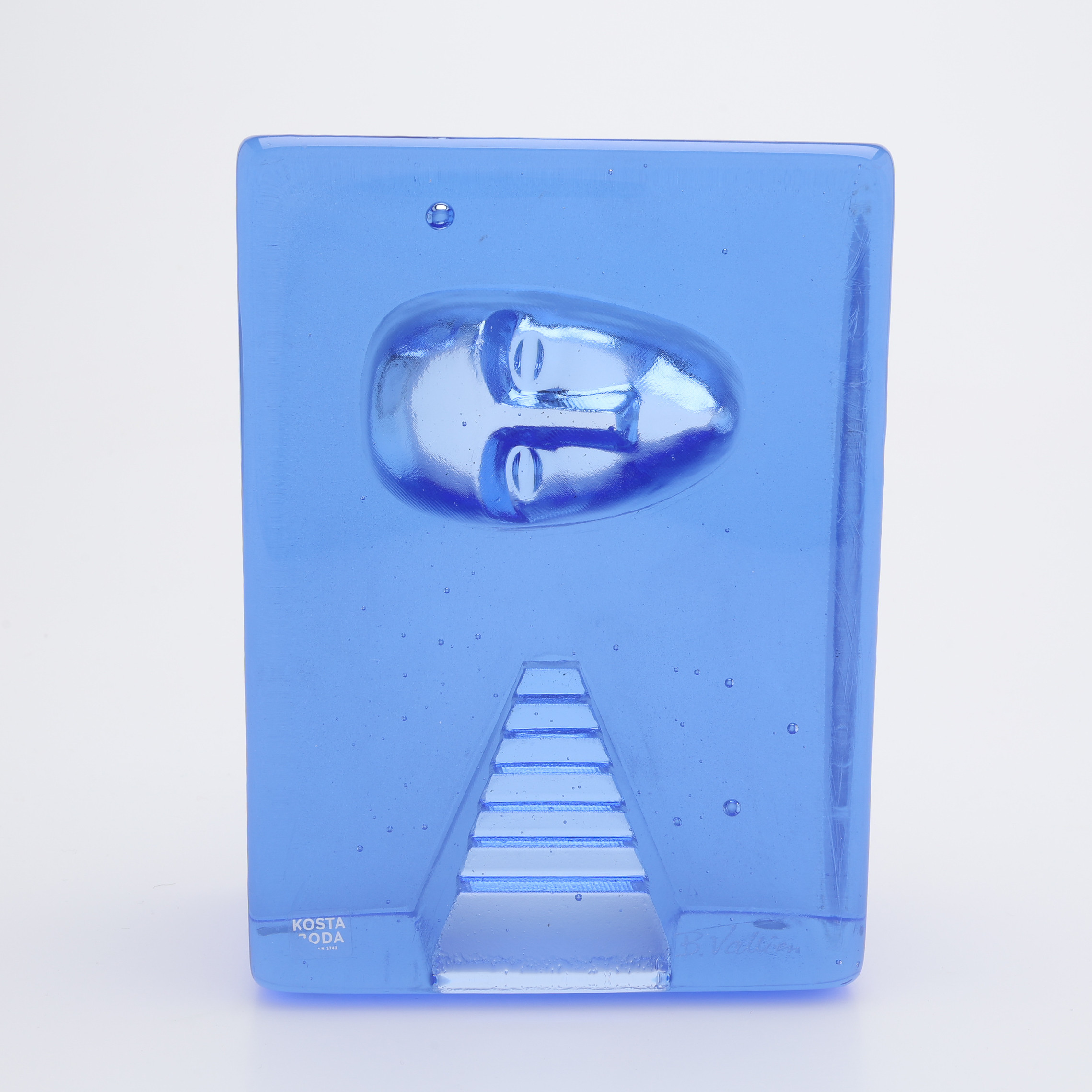 BERTIL VALLIEN. SKULPTUR, "AZU STAIRS", GLAS, KOSTA BODA.