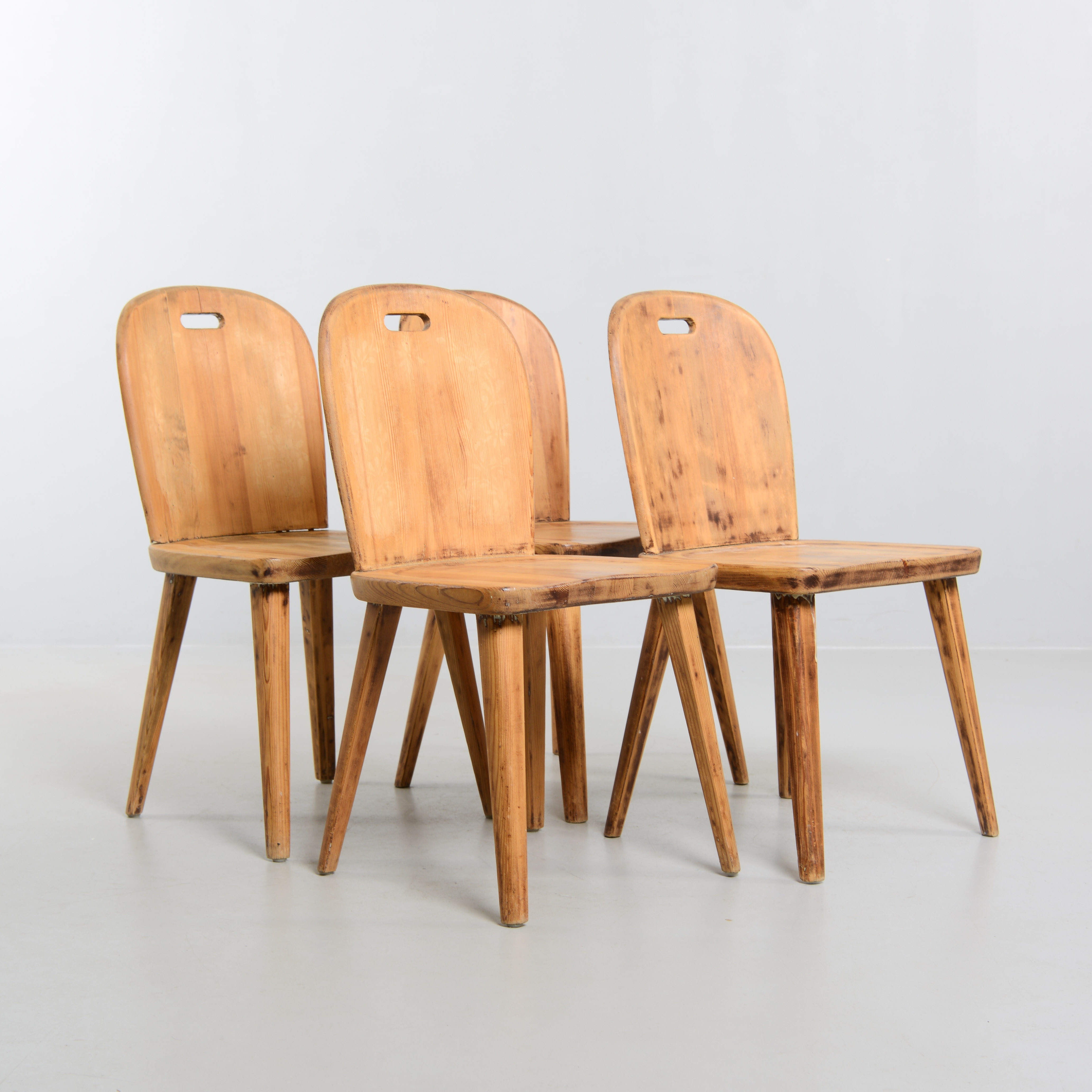 STOLAR, 4 st, "Lövåsen", Åby Möbelfabrik, 1930/1940-tal.
