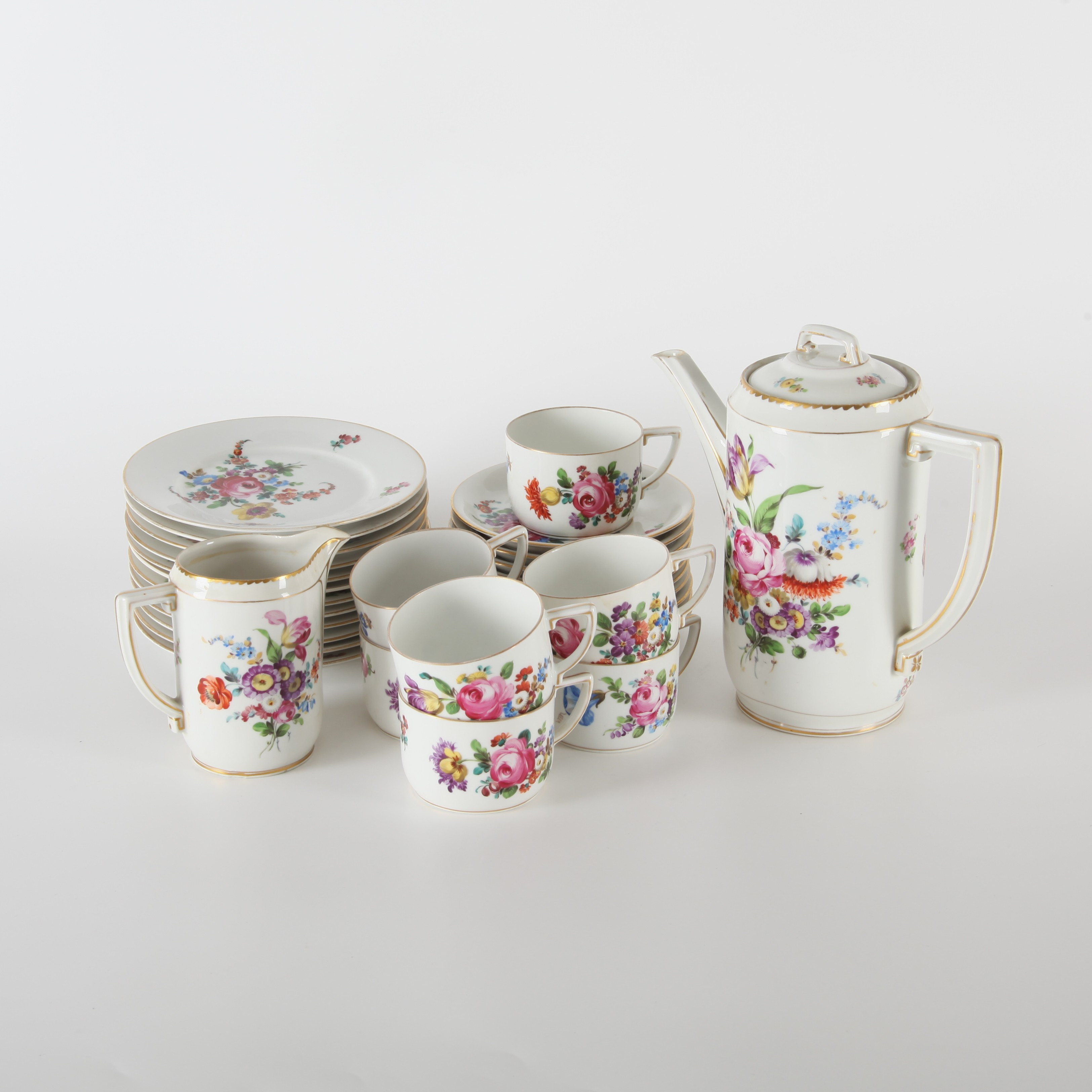 KAFFESERVIS, 31 delar, Royal Bavarian, Hutschenreuther, 1900-talets mitt.