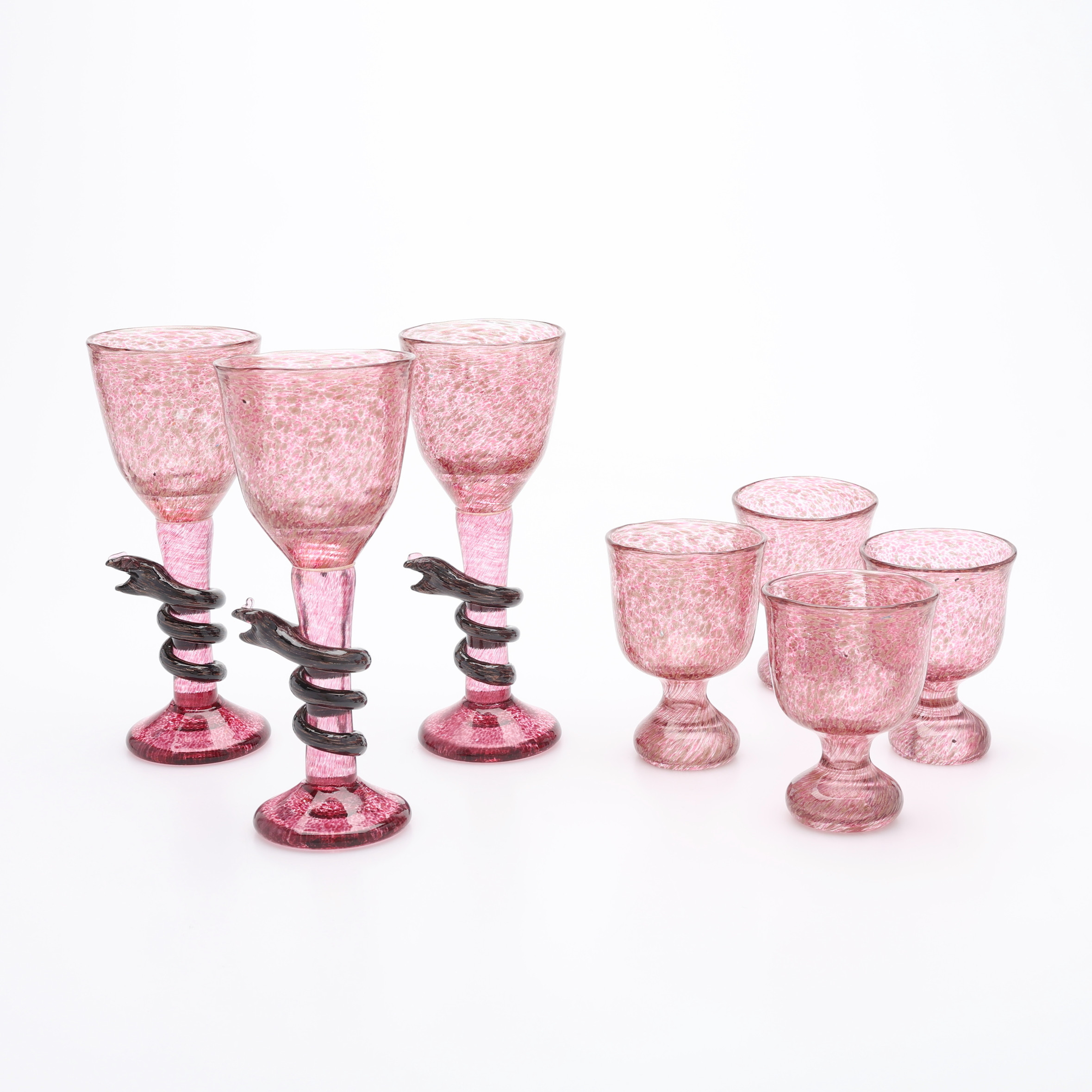 GLAS, 7 DELAR, JAN STIEVENS GLASHYTTA, DATERADE -93.