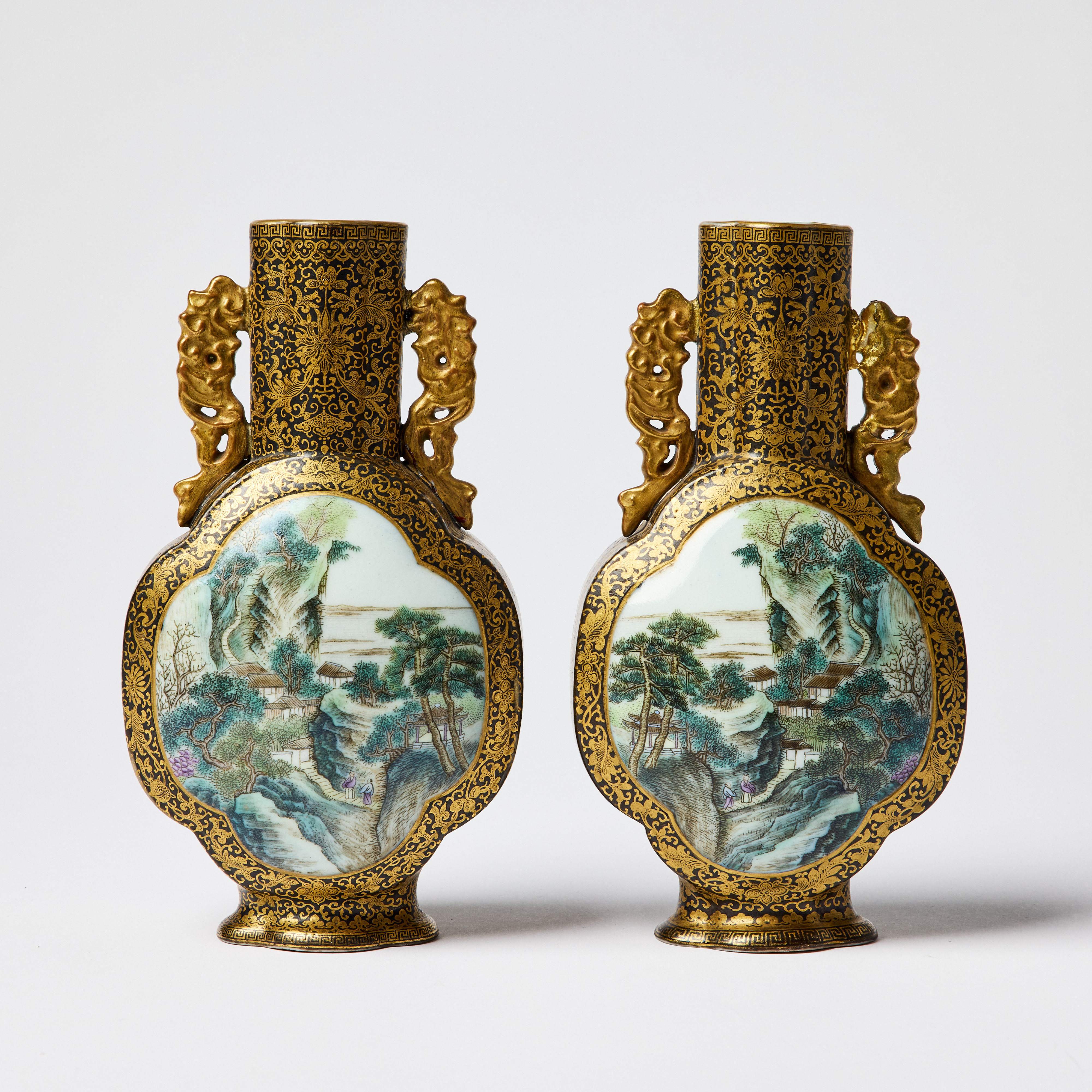 A Pair of Chinese Landscape Vases.