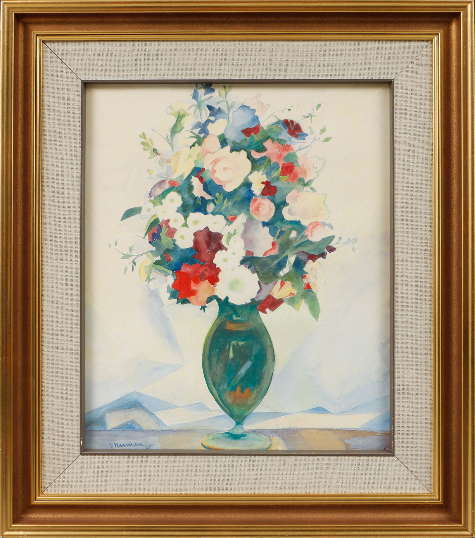 EINAR NERMAN. Stilleben, gouache, signerad och daterad 65.