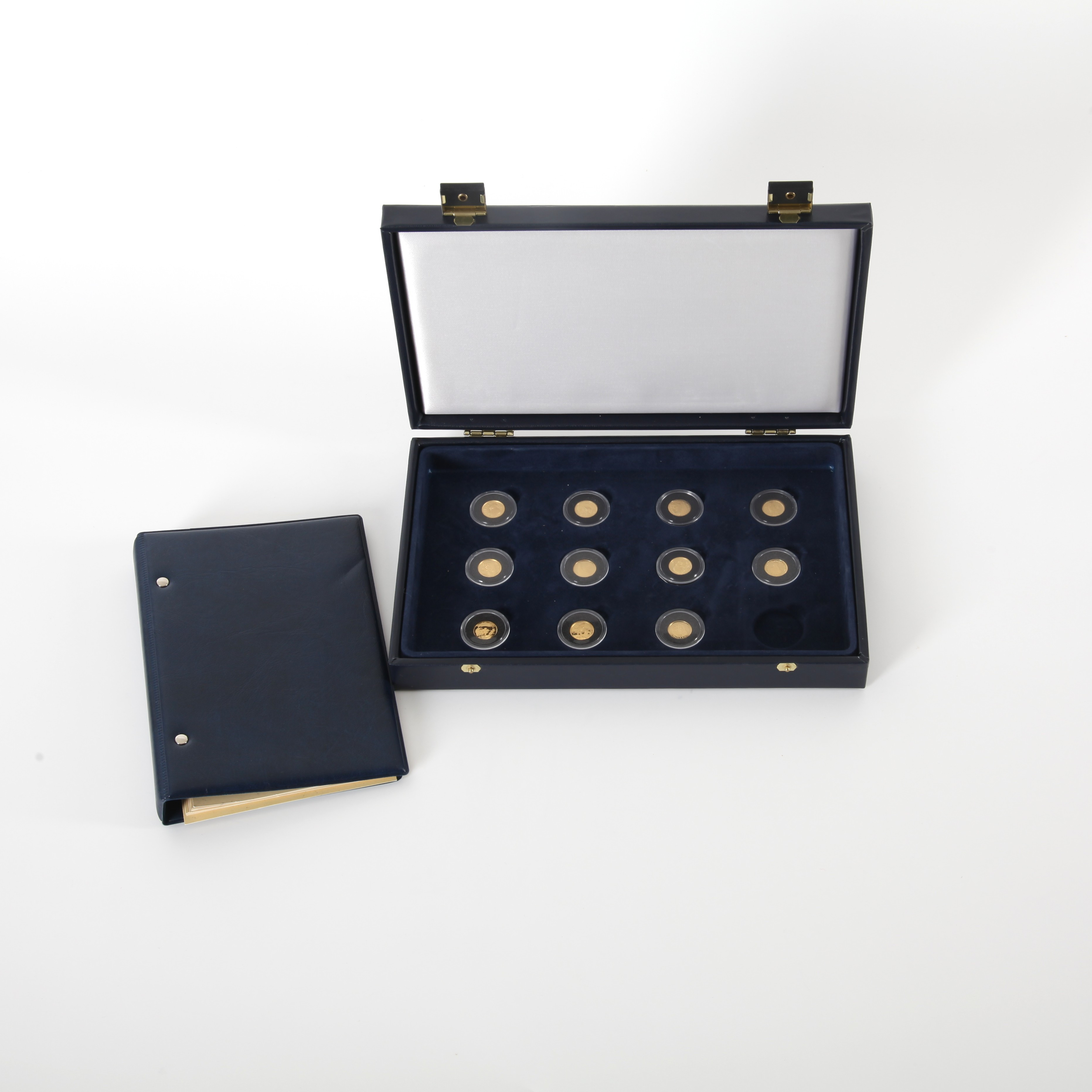 MYNTSAMLING "Världens minsta guldmynt", 11 st, 24K guld.
