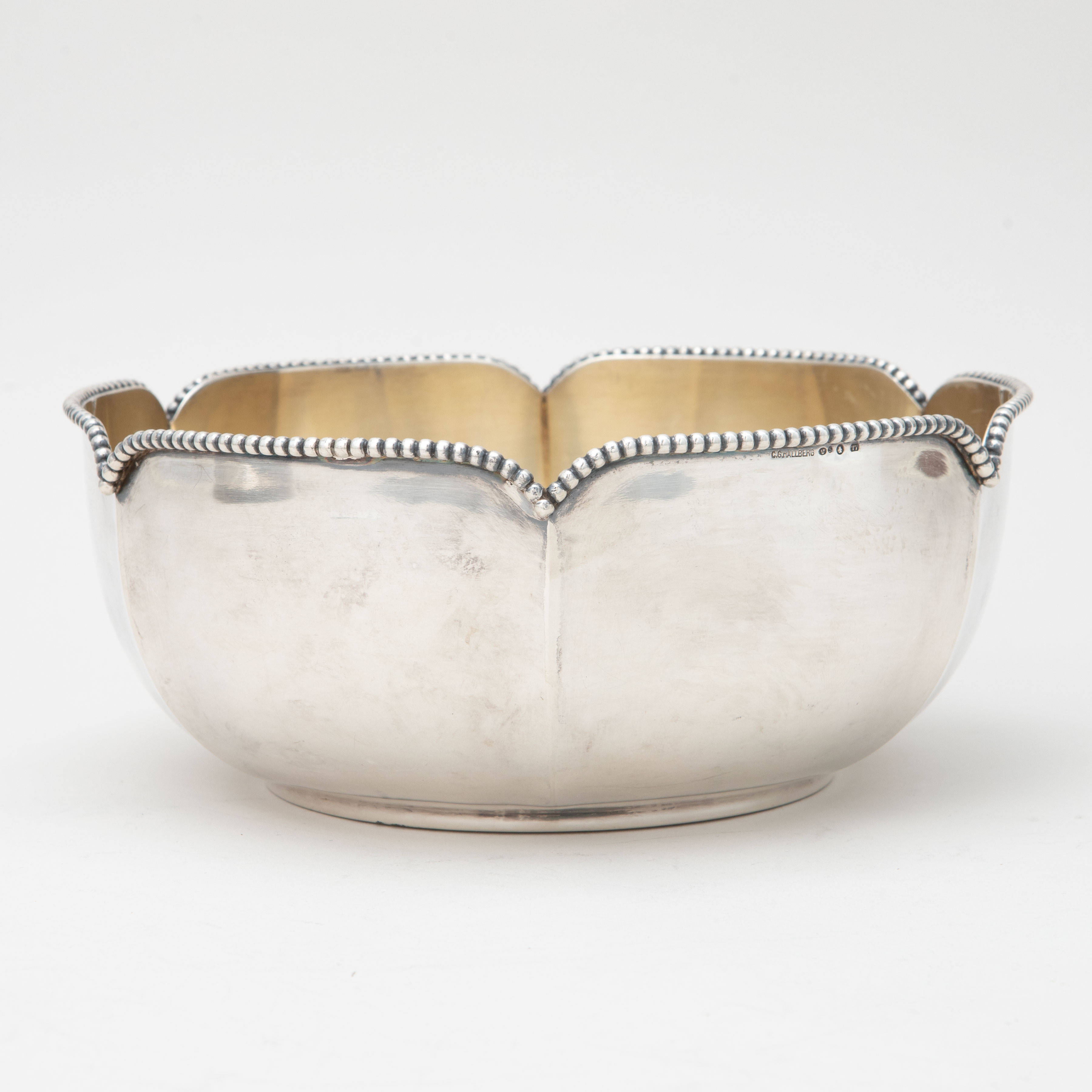 SKÅL, silver, C G Hallberg, vikt ca 400 gram.