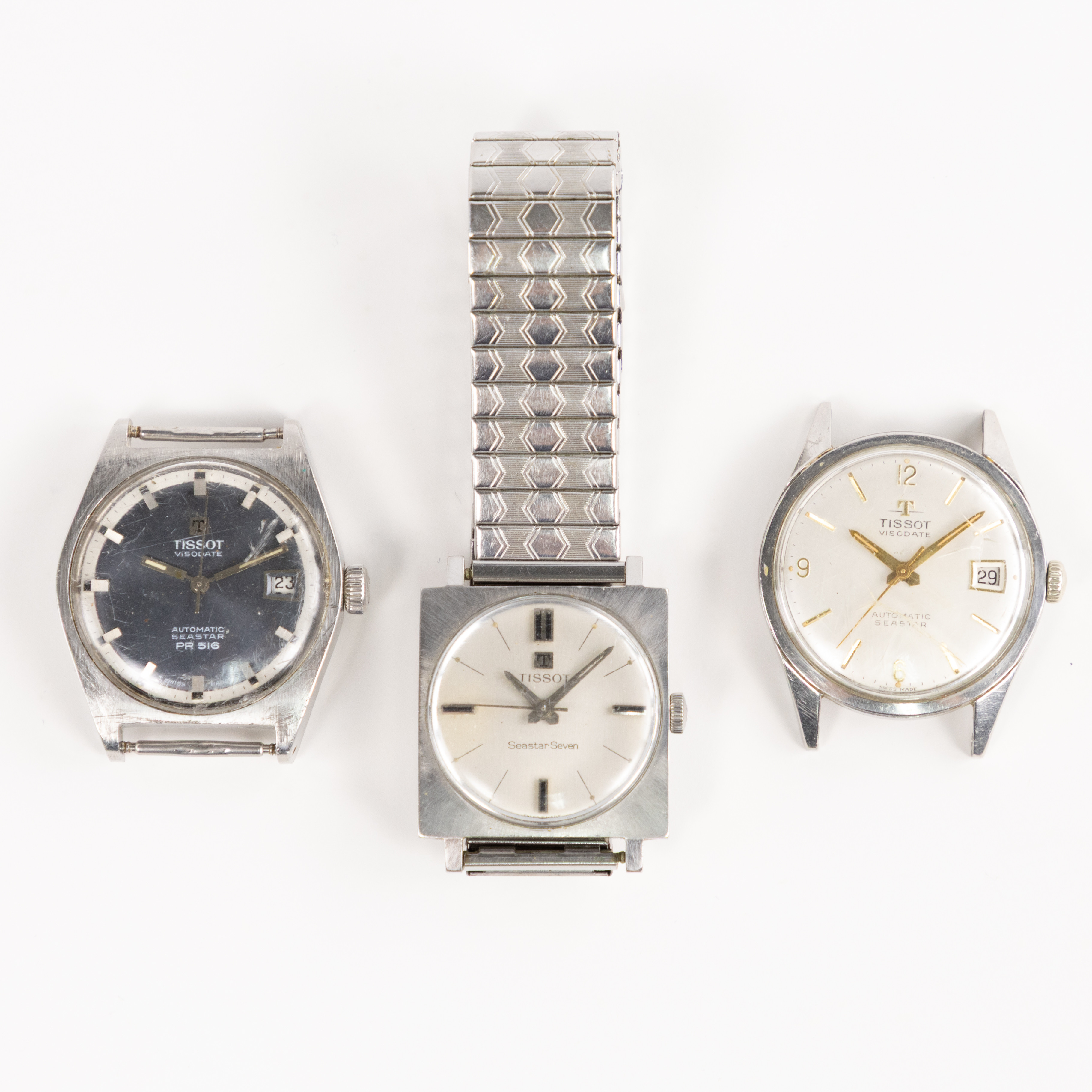 TISSOT, 3 st, största 34 mm.