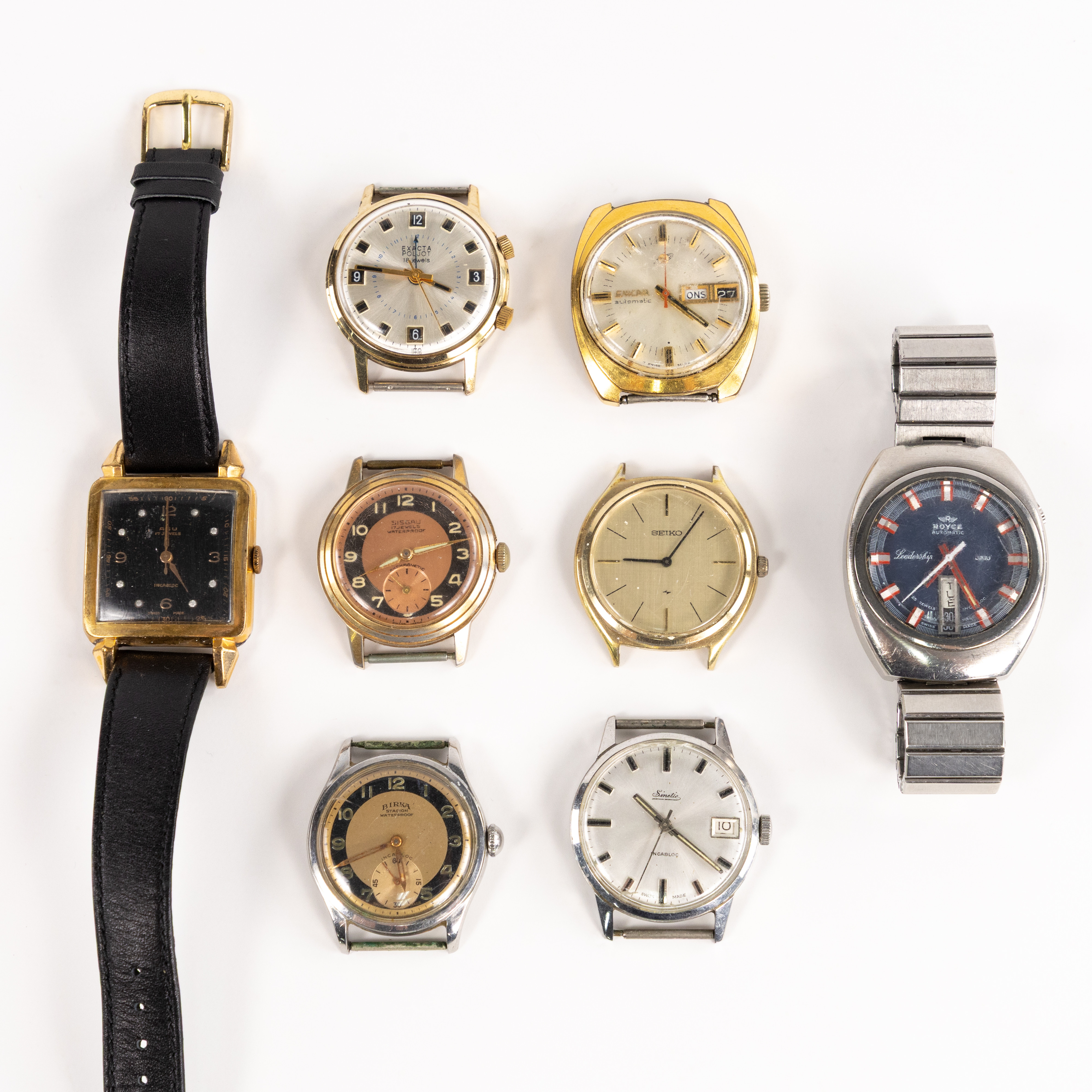 ARMBANDSUR, 8 st, bl a Seiko, Birka.