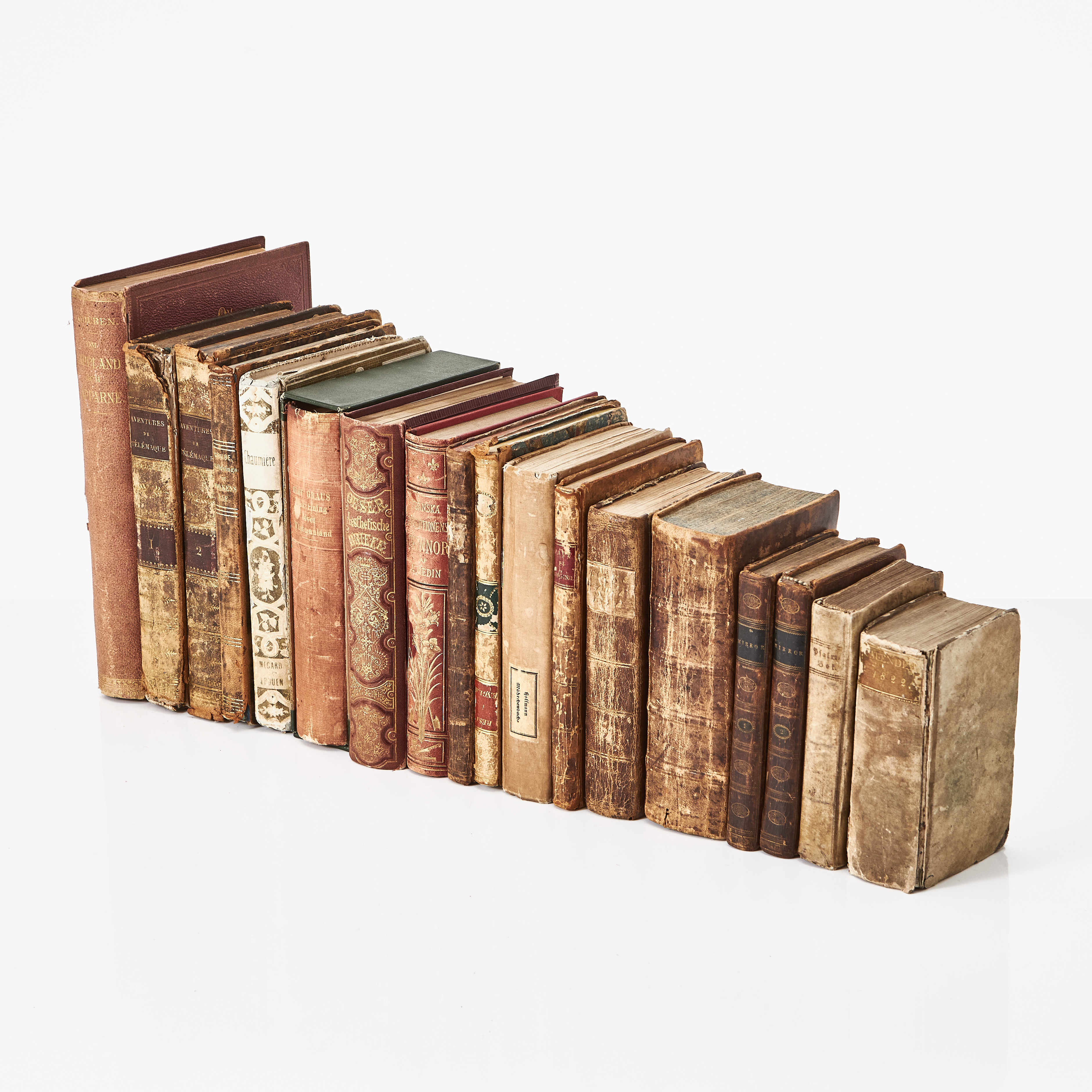 SAMLING ÄLDRE BÖCKER, 18 vol., bl.a. Bellman, Cook, Grau, Düben.